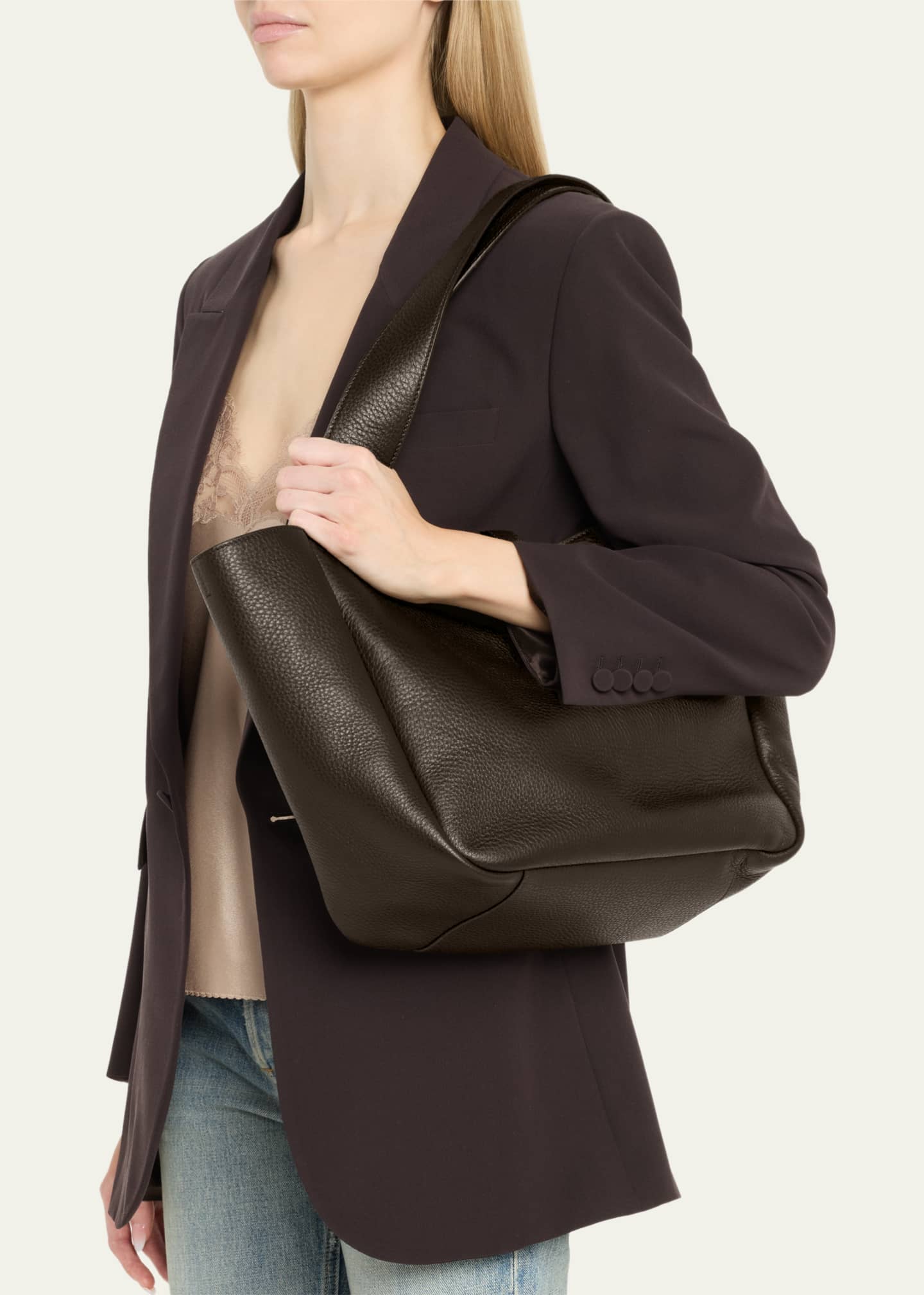 Saint Laurent Bea YSL Tote Bag in Deer Leather Image 2 of 6