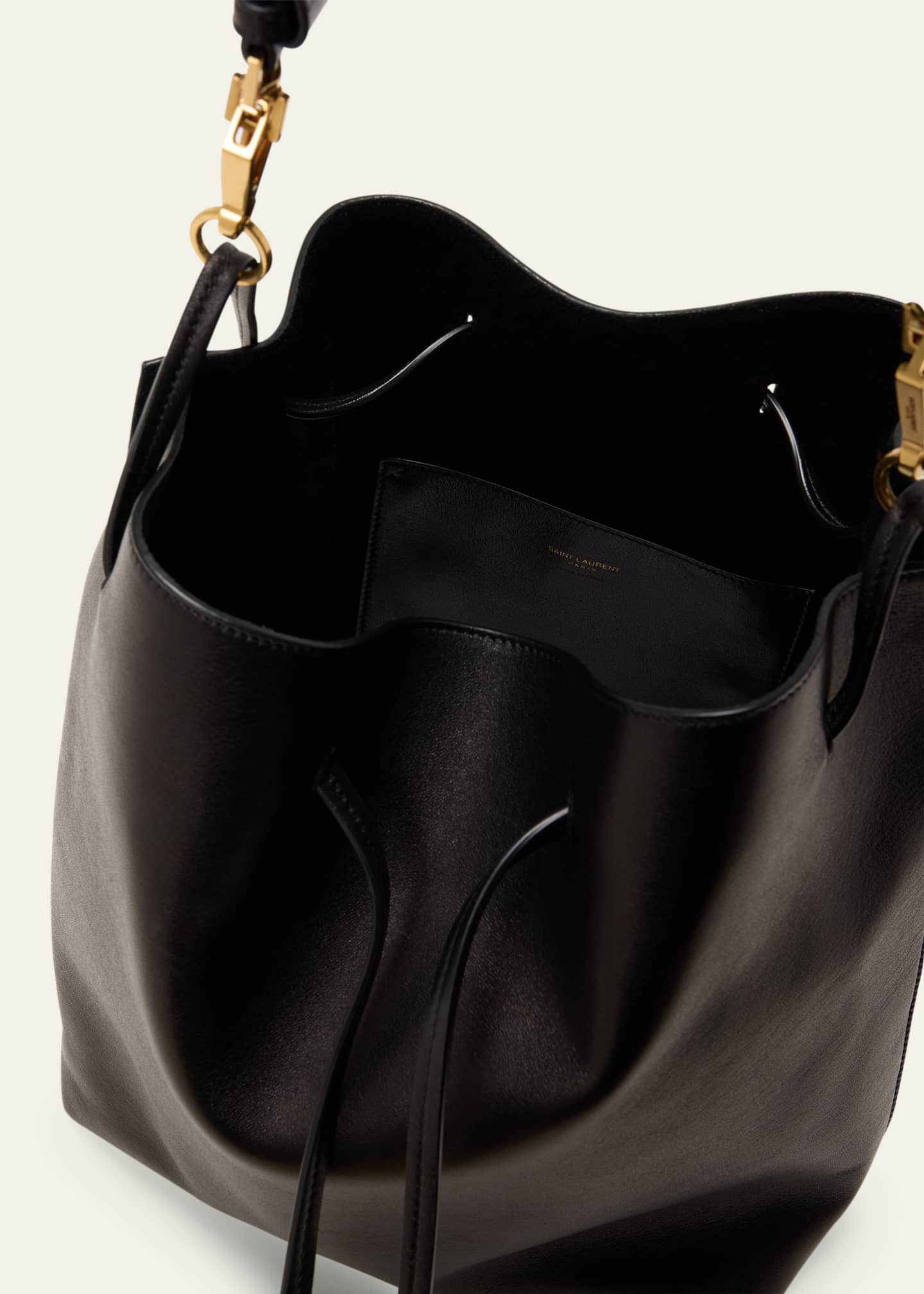 Saint Laurent Paris VII YSL Pochon Shoulder Bag in Lambskin Leather Image 4 of 5