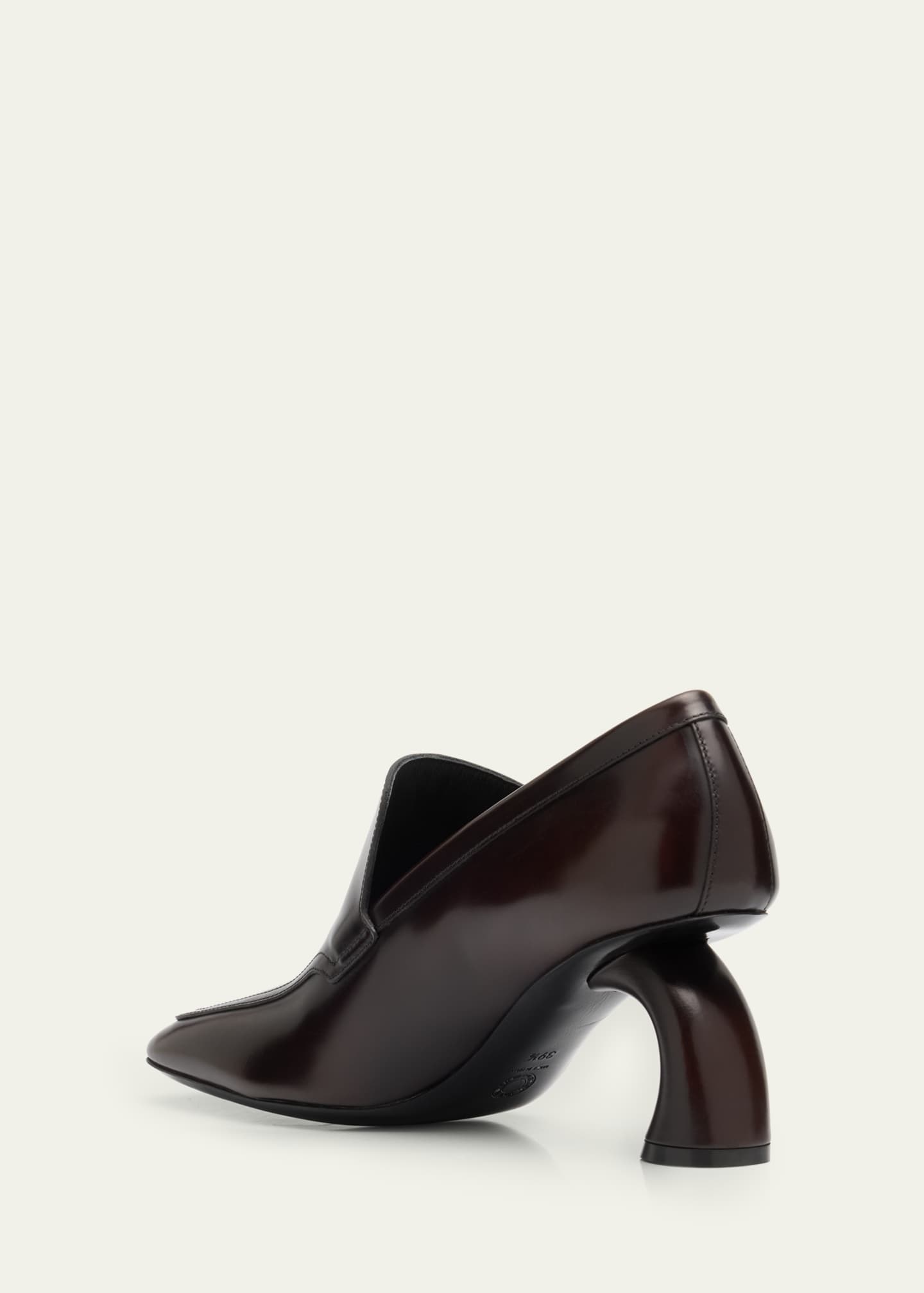 Dries Van Noten Virgo Curved-Heel Leather Loafers Image 4 of 6
