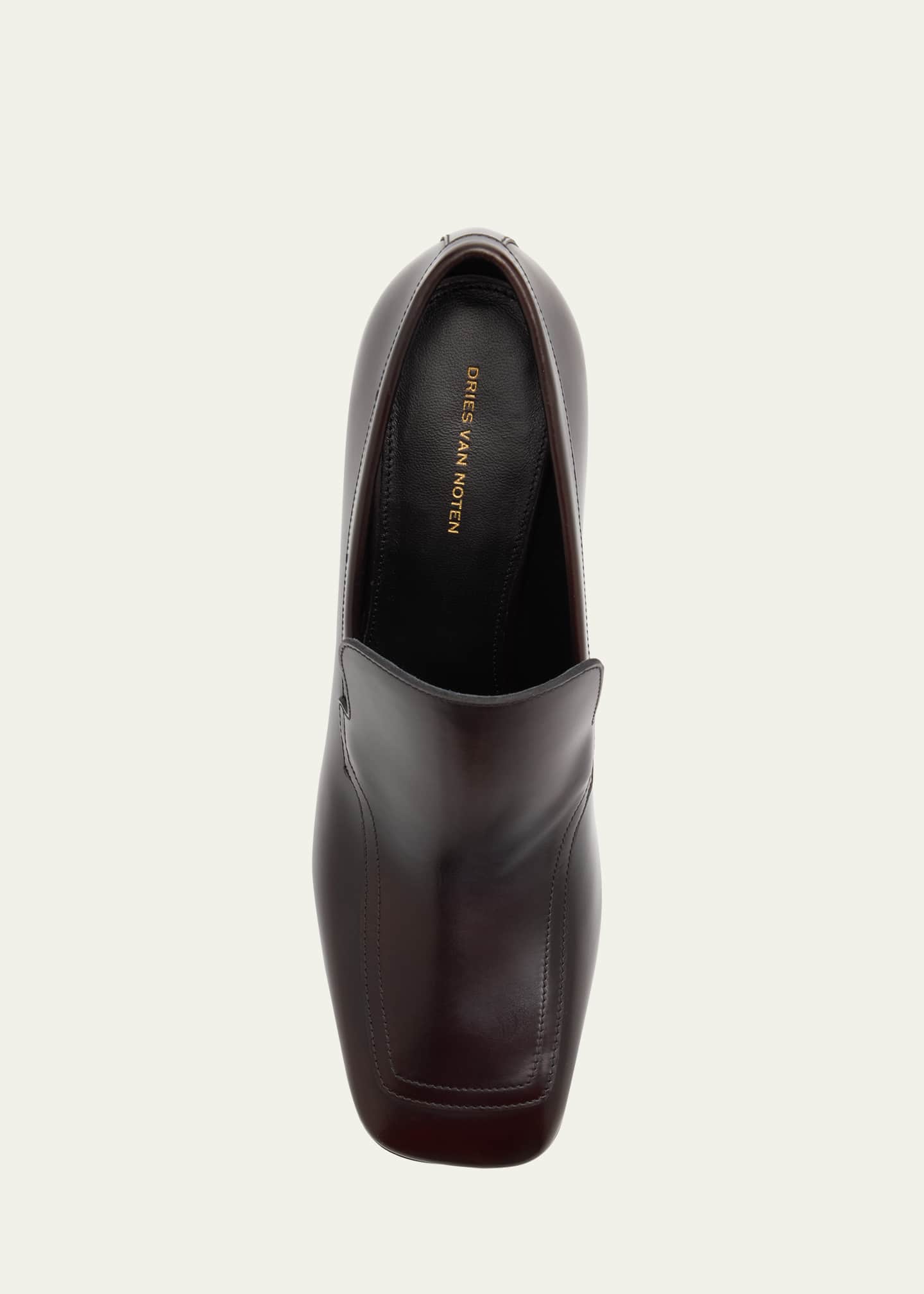 Dries Van Noten Virgo Curved-Heel Leather Loafers Image 6 of 6