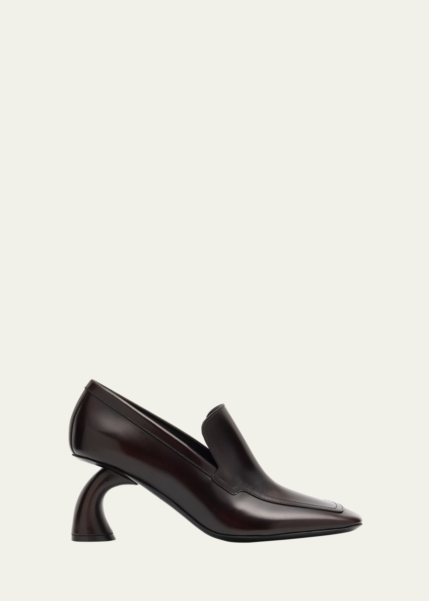 Dries Van Noten Virgo Curved-Heel Leather Loafers Image 1 of 6