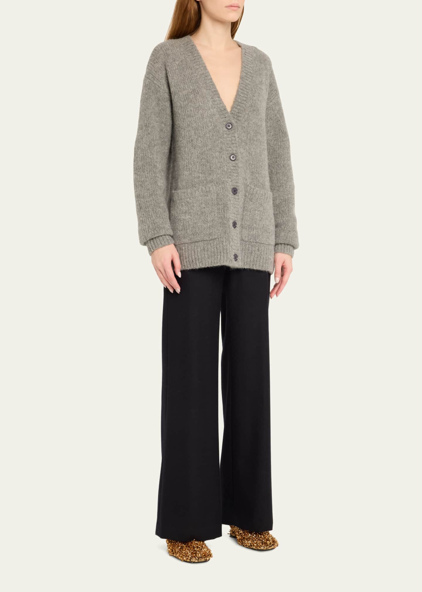 Dries Van Noten Glove Metallic Shaggy Wedge Mules - Bergdorf