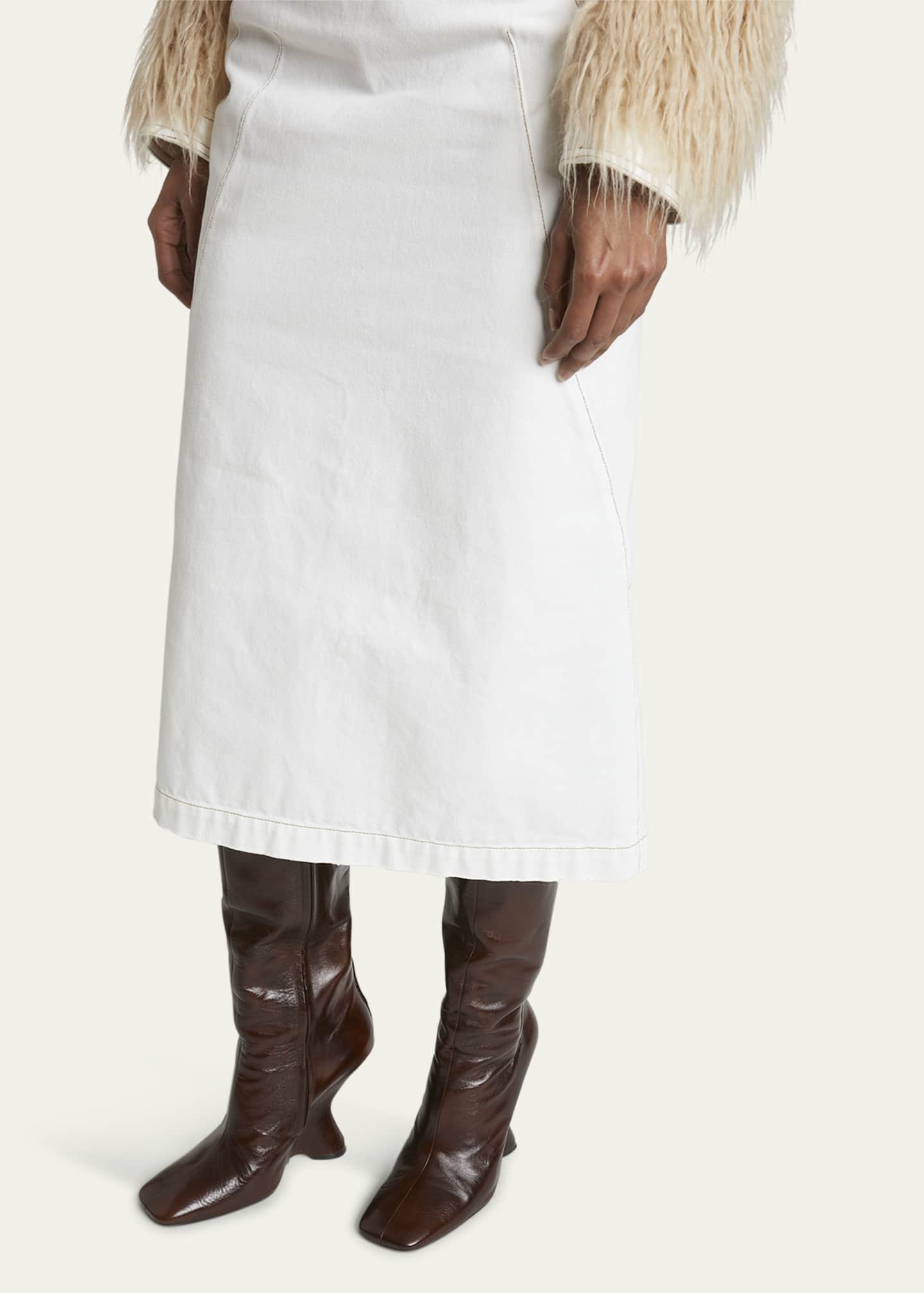 Dries Van Noten Glove Leather Wedge Knee Boots