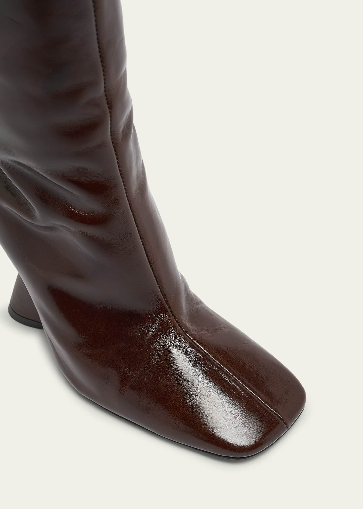 【お気にいる】 Knee Wedge Leather Glove Noten Van Dries Boots Bergdorf - 靴