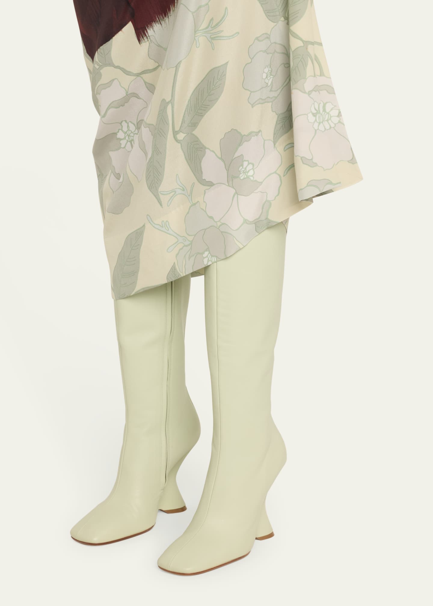 Dries Van Noten Glove Leather Wedge Knee Boots - Bergdorf