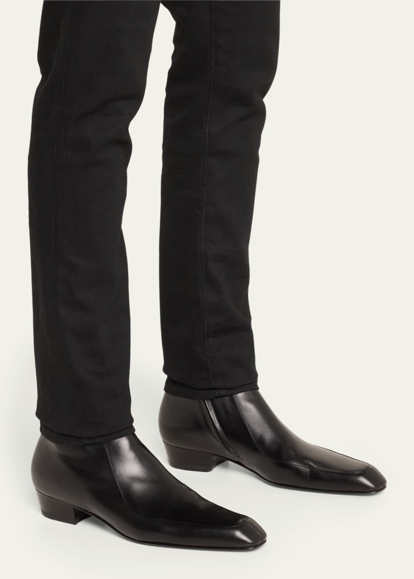 ブーツ Saint Laurent  Ankle Boots Men Leather Black Saint Laurent Ankle Boots Men Leather Black | B-Exit – B