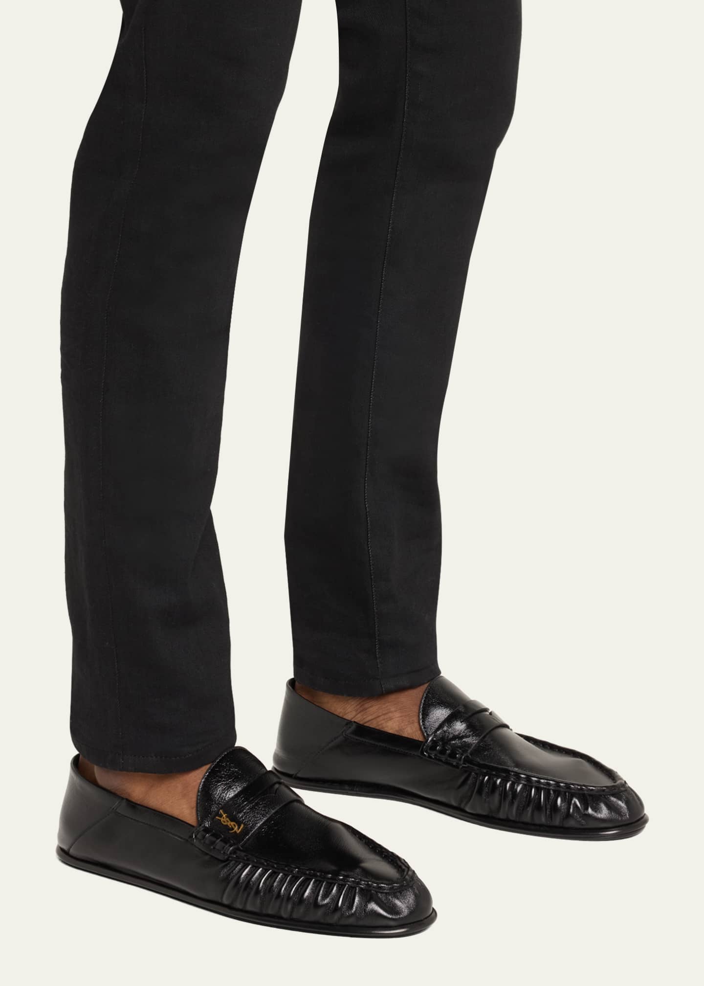 Saint Laurent Men's Le Loafer Leather Penny Loafers Image 2 of 5