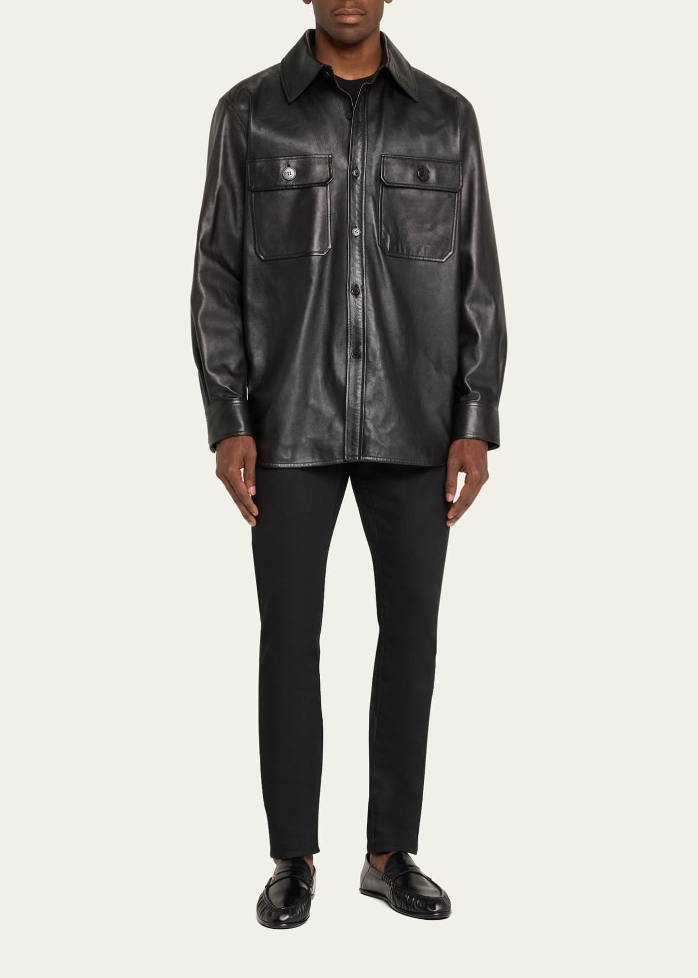 Saint Laurent Men's Le Loafer Leather Penny Loafers Image 3 of 5