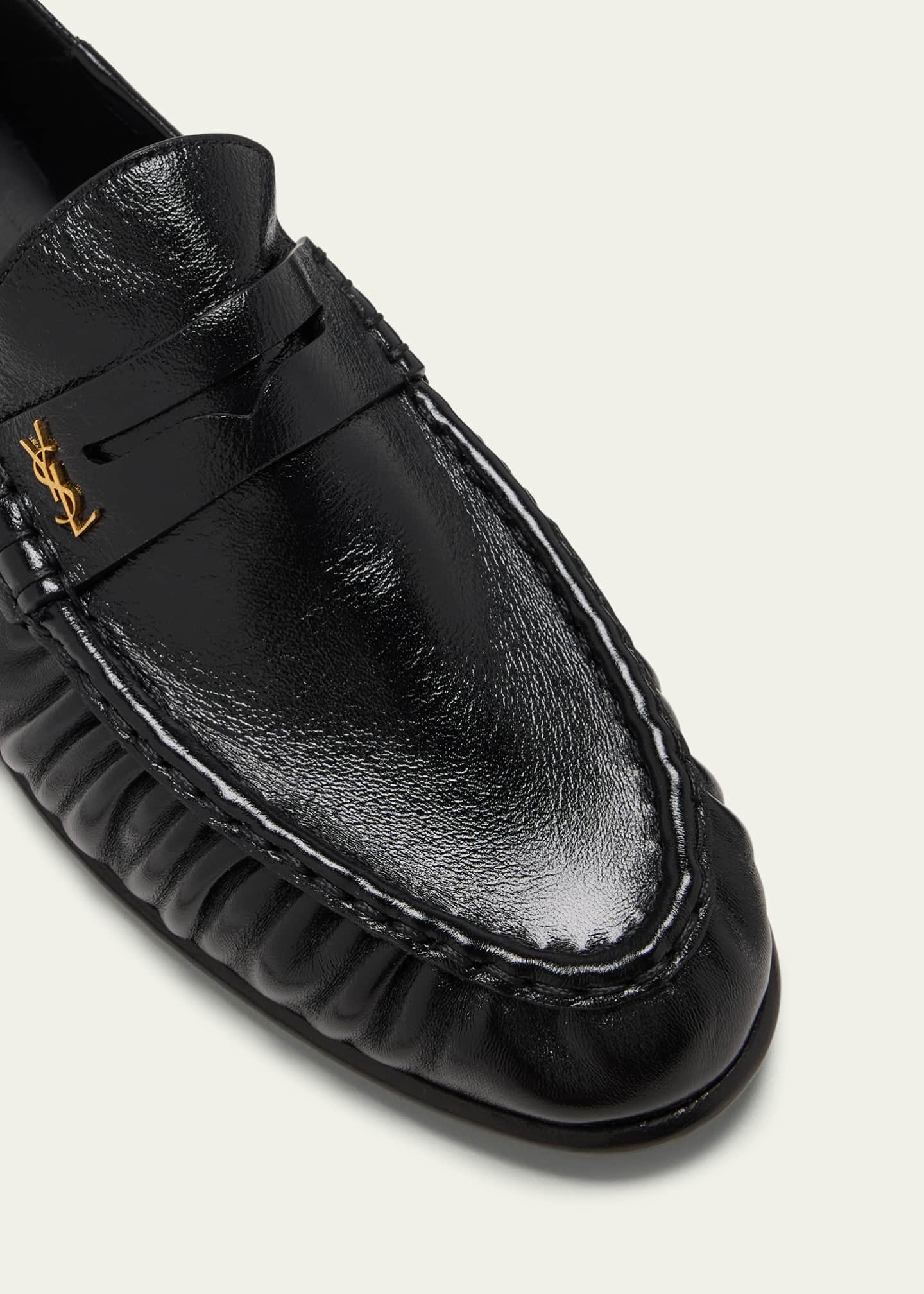 Saint Laurent Men's Le Loafer Leather Penny Loafers Image 5 of 5