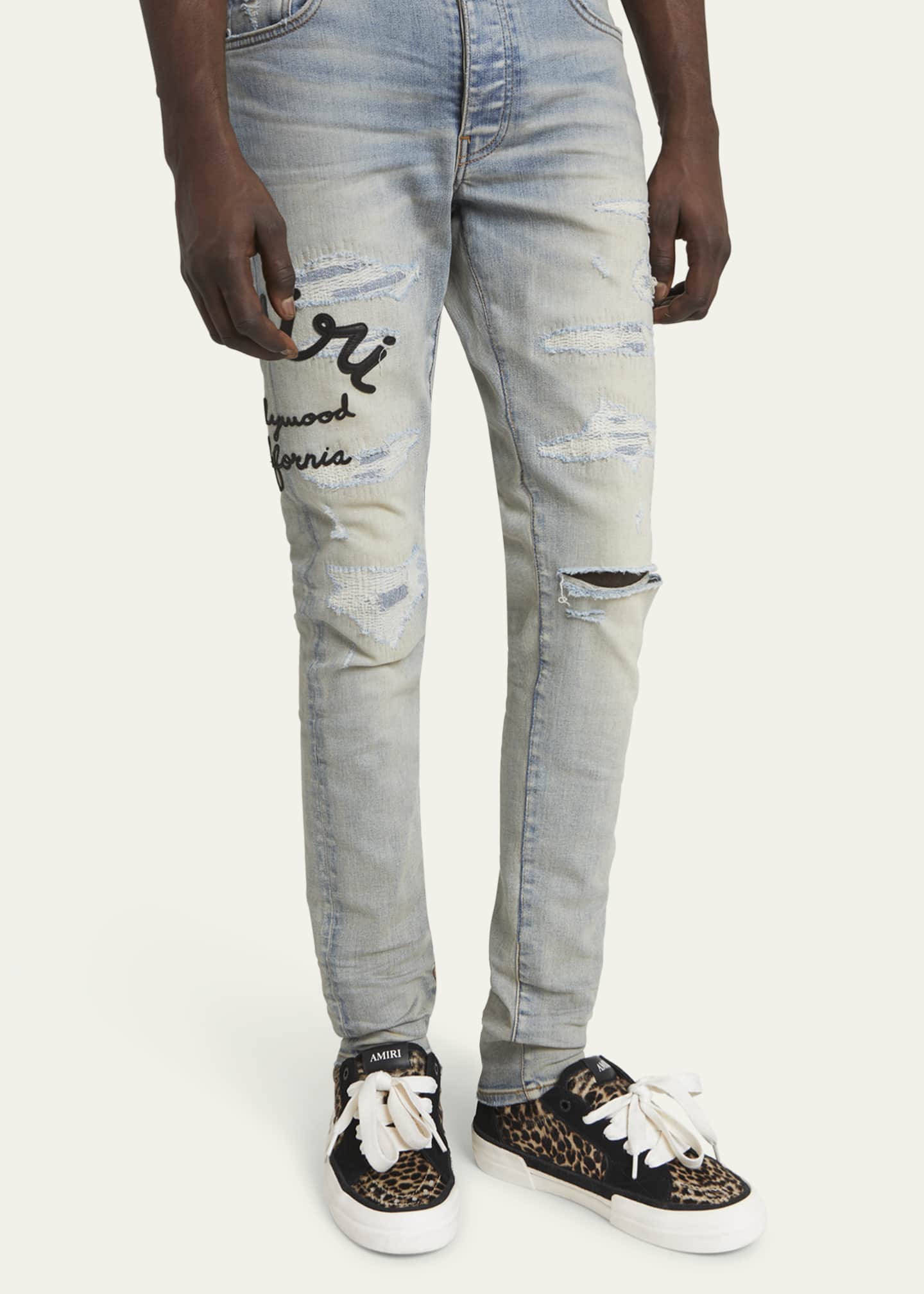 Amiri Men's Leopard Sunset Low-Top Sneakers Image 2 of 6