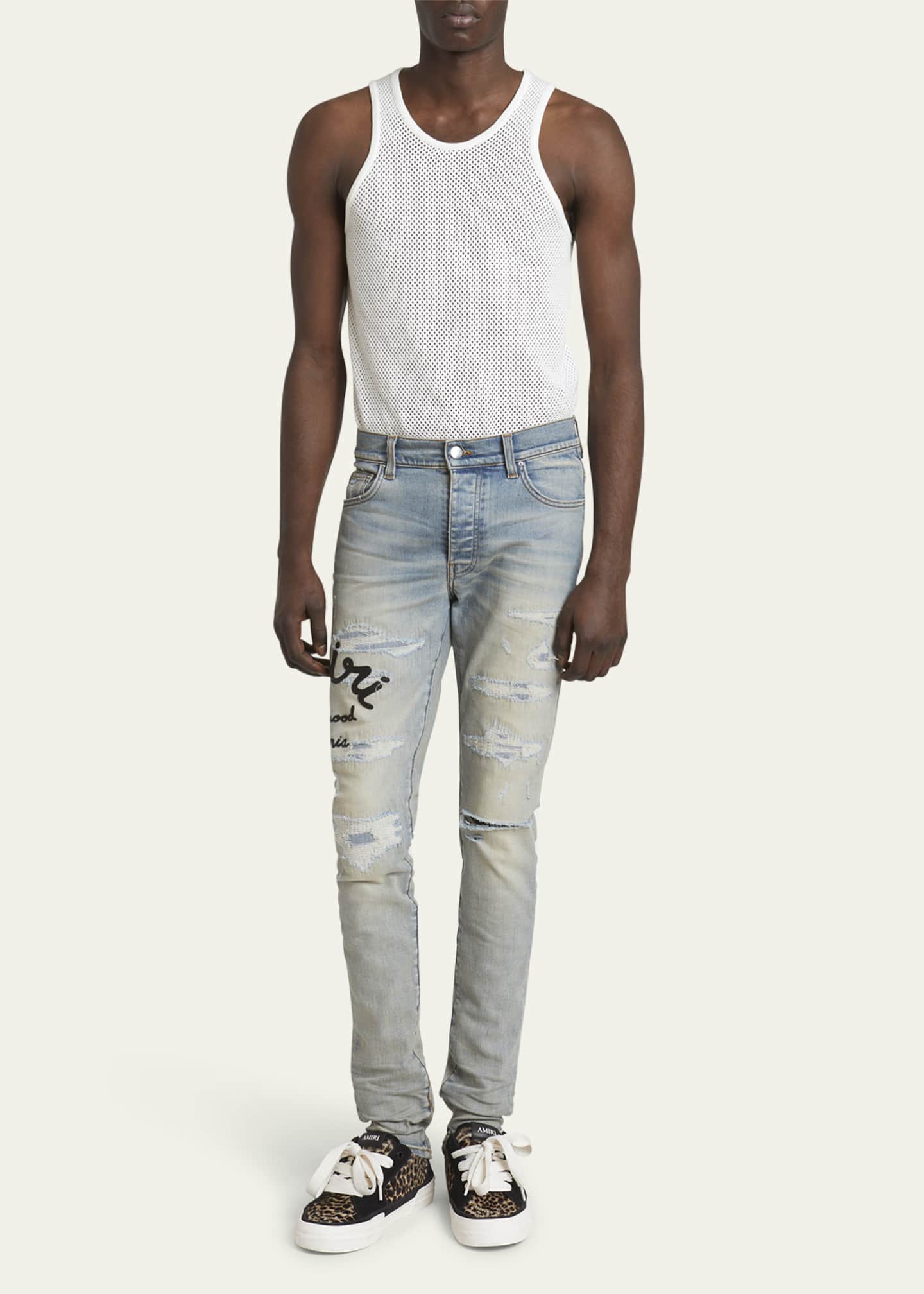 Amiri Men's Leopard Sunset Low-Top Sneakers Image 3 of 6