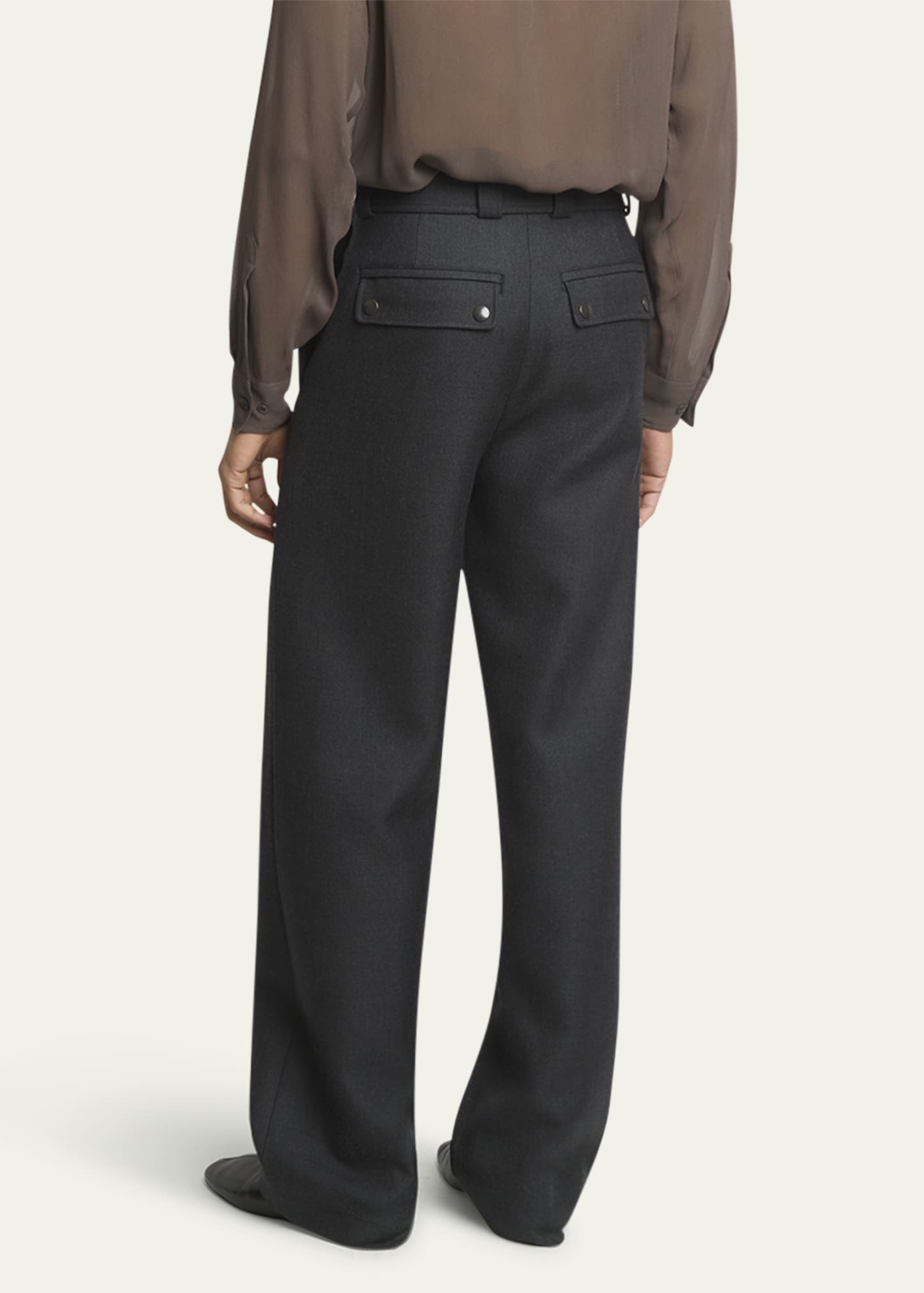 Dries Van Noten Men's Wool-Blend Gabardine Belted Pants
