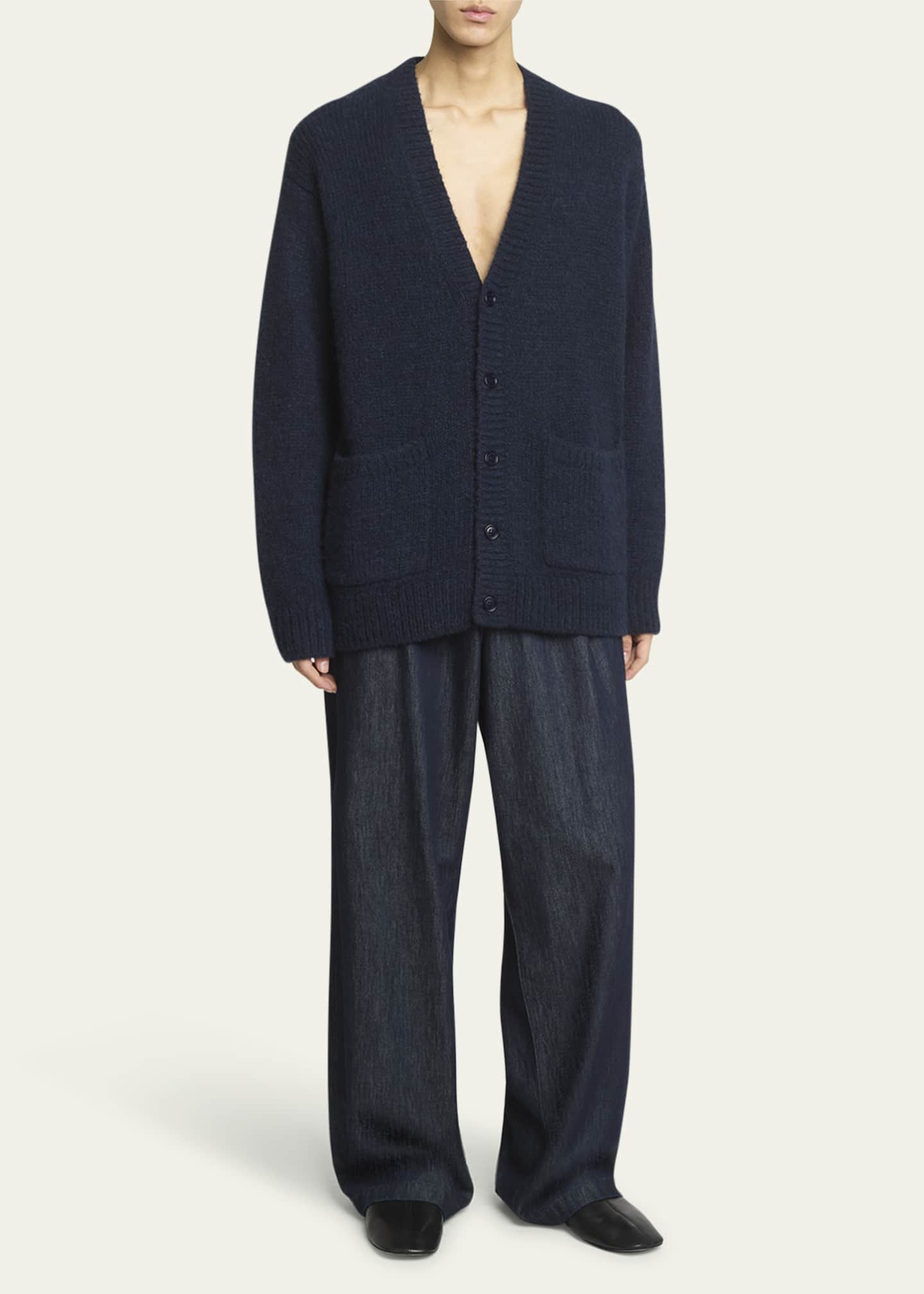 Dries Van Noten Men's Oversized Wool-Blend Cardigan Image 2 of 5