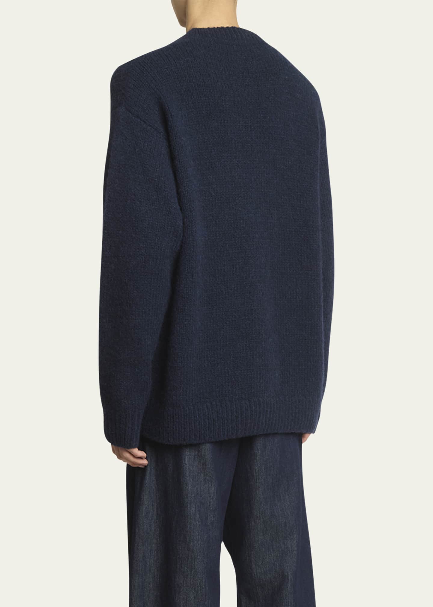 Dries Van Noten Men's Oversized Wool-Blend Cardigan Image 3 of 5