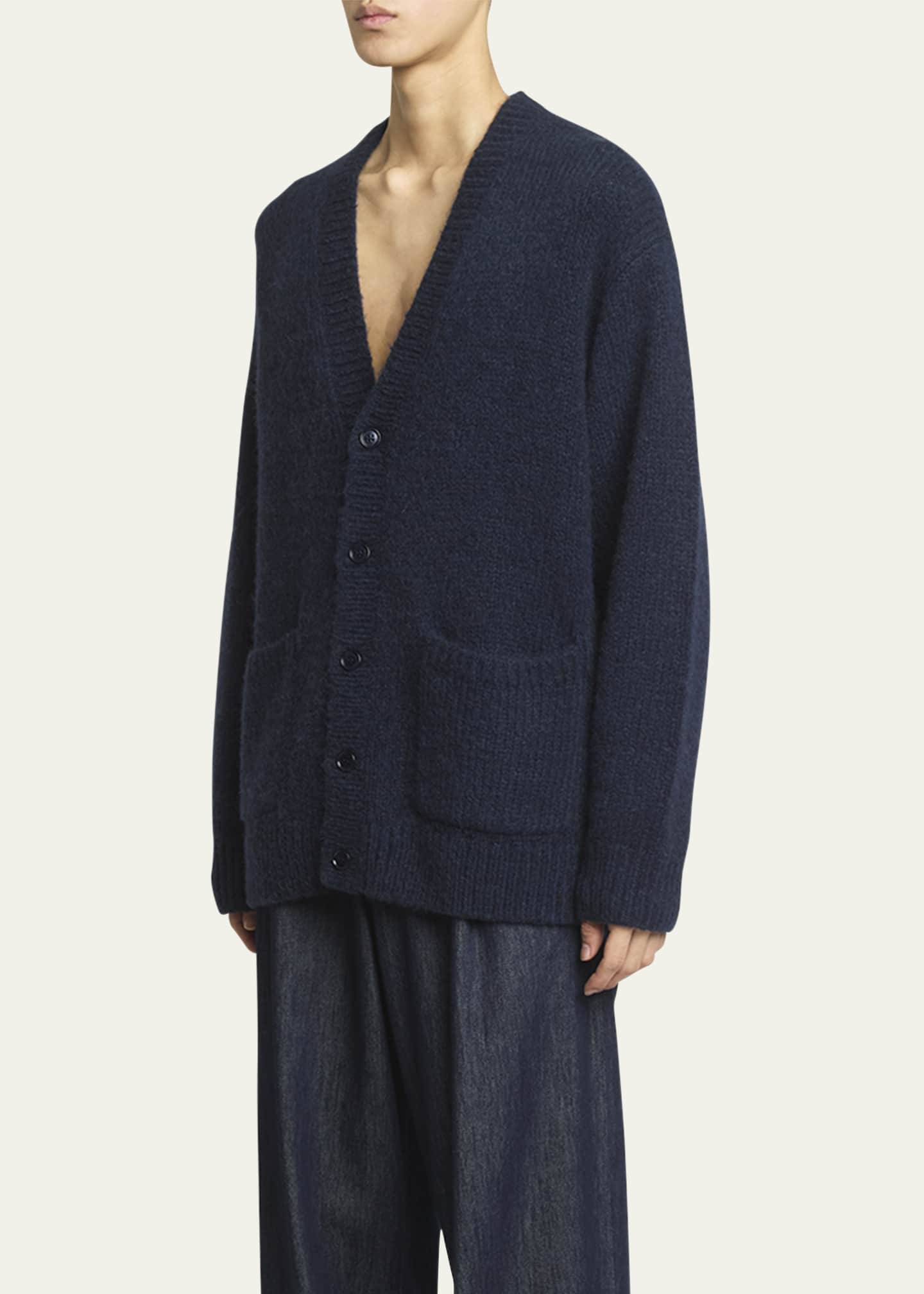Dries Van Noten Men's Oversized Wool-Blend Cardigan Image 4 of 5