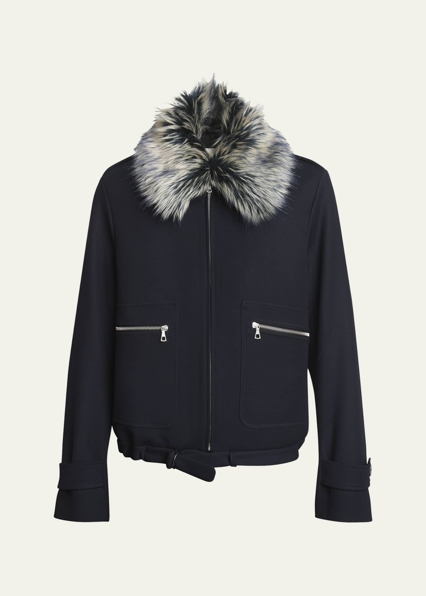 Dries Van Noten Men s Blouson Jacket with Faux Fox Fur Bergdorf Goodman