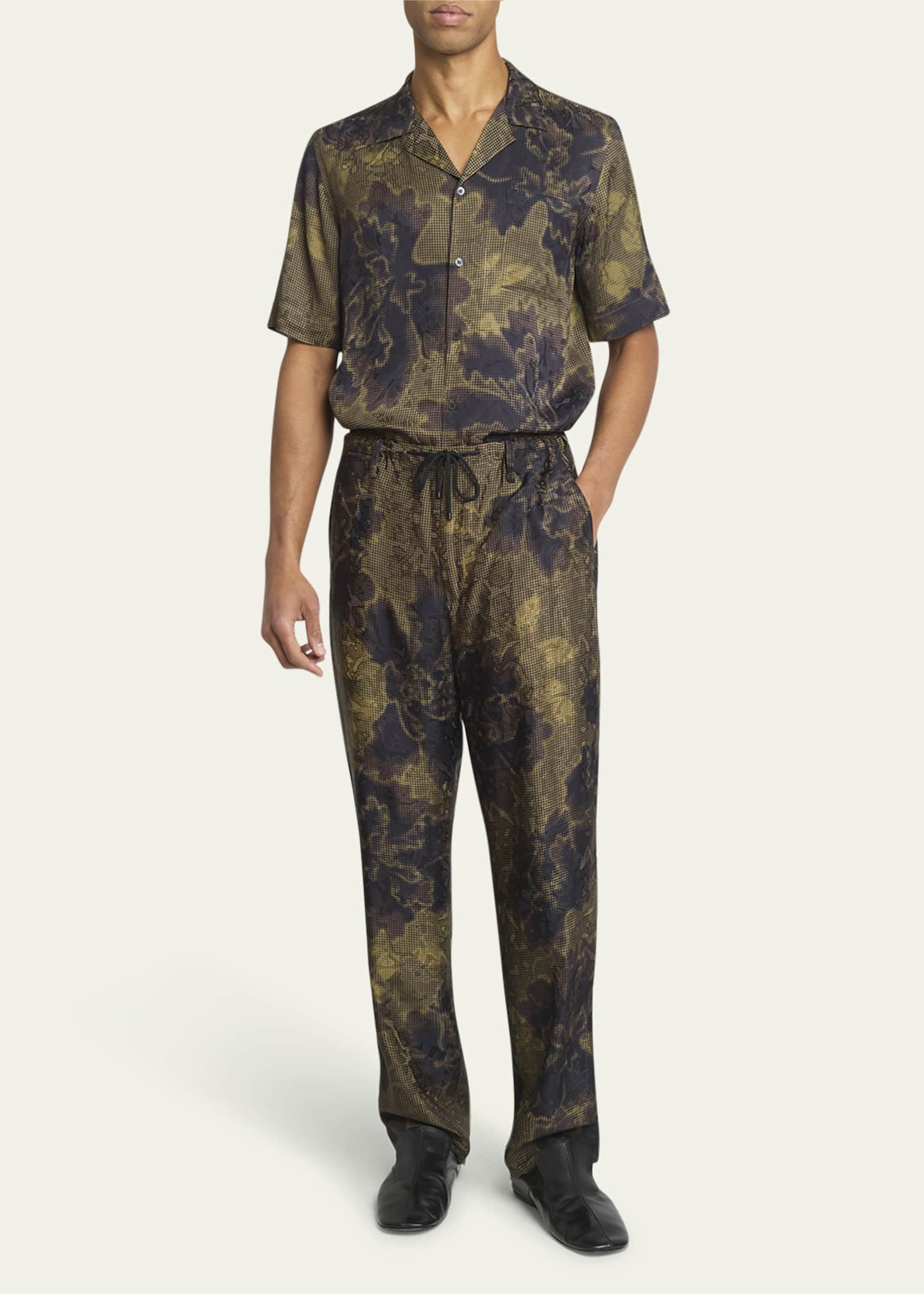 Dries Van Noten Men s Floral Jacquard Drawstring Pants Bergdorf Goodman