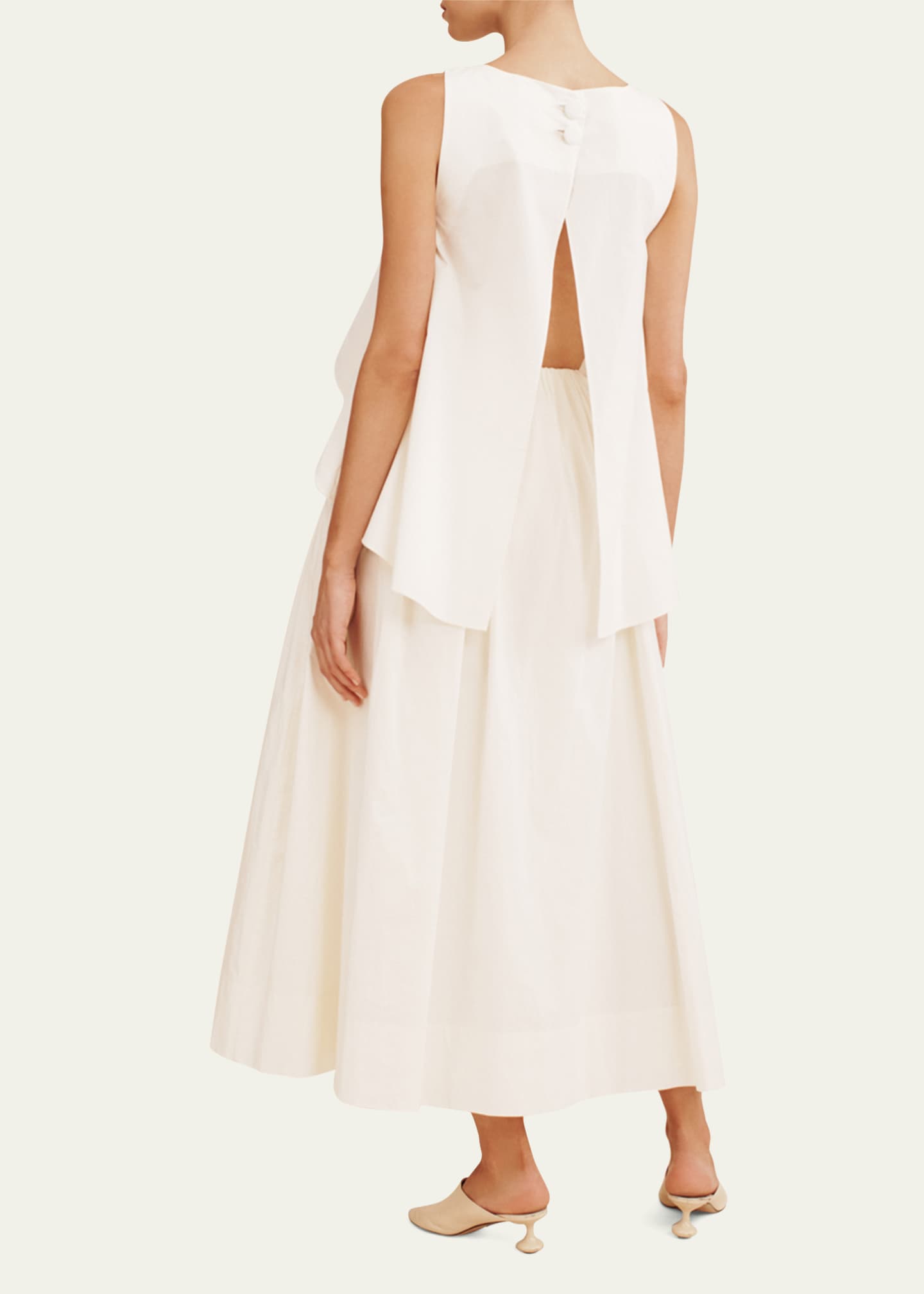 Posse Lucas Boat-Neck High-Low Sleeveless Cotton Top Image 3 of 5