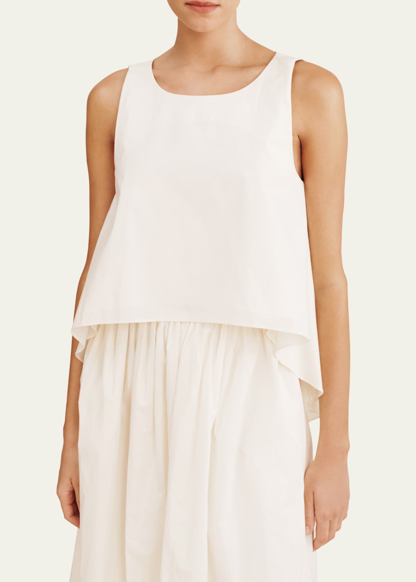 Posse Lucas Boat-Neck High-Low Sleeveless Cotton Top Image 5 of 5