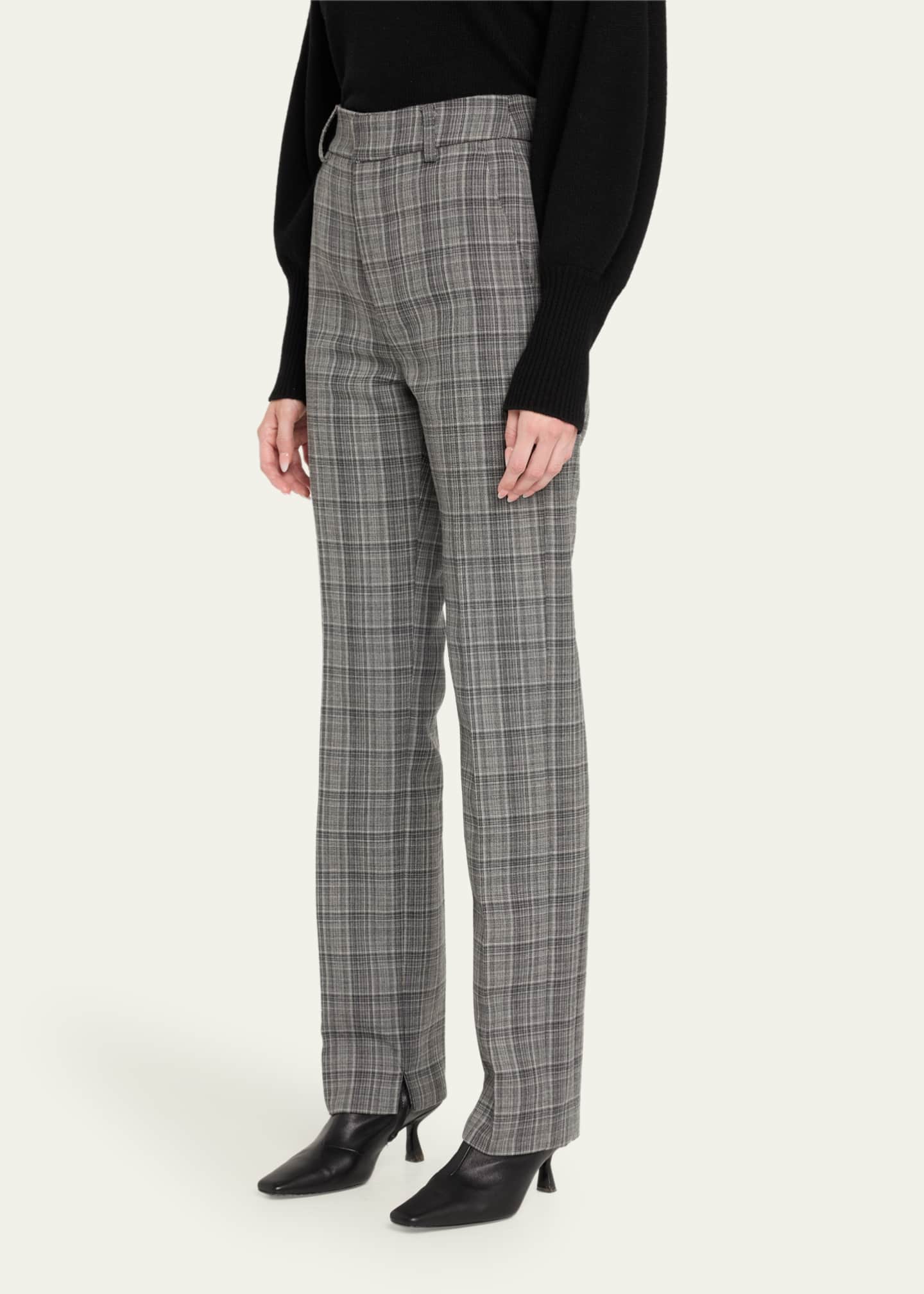 MERYLL ROGGE Plaid Straight Wool Tuxedo Pants Image 4 of 5