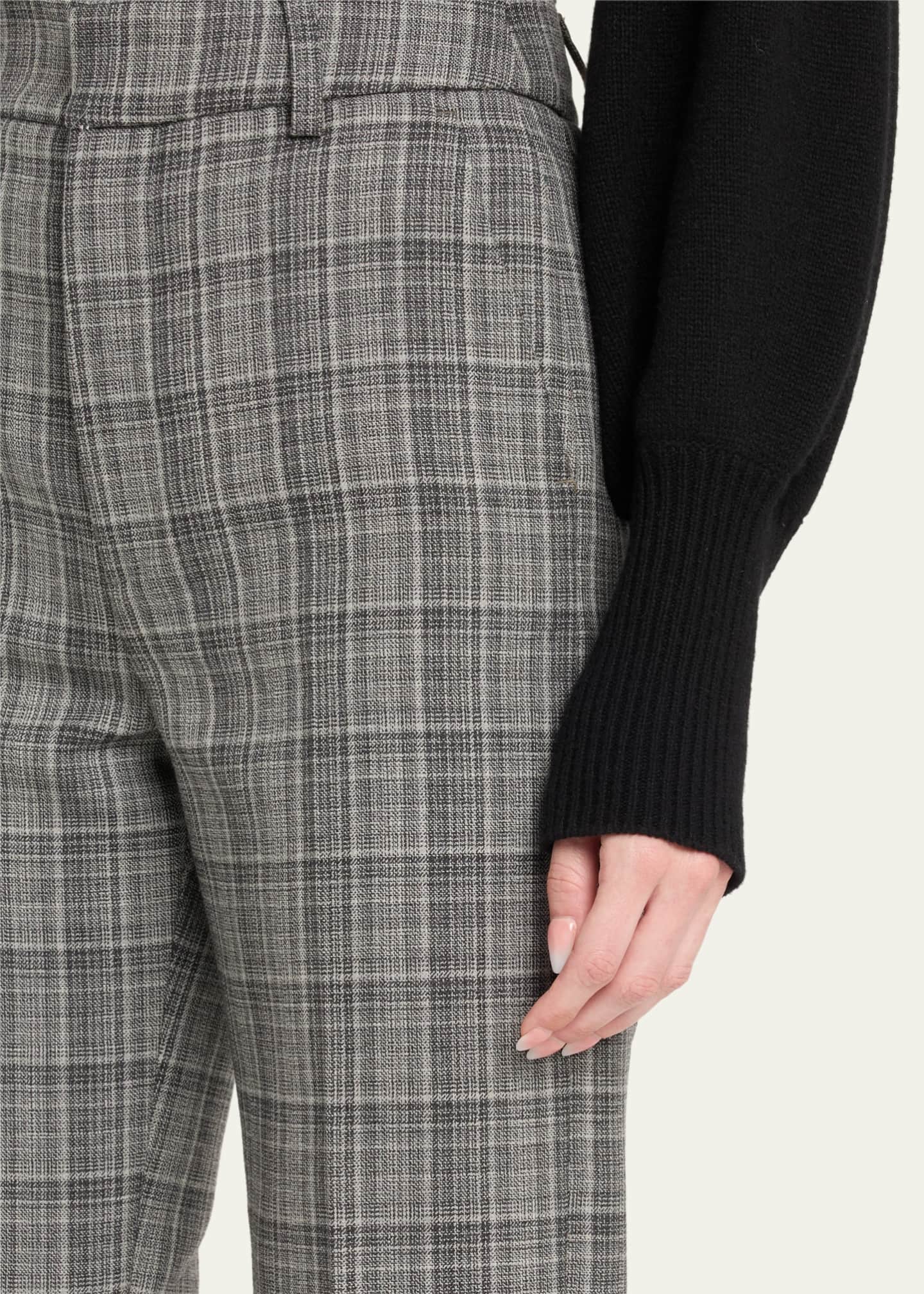 MERYLL ROGGE Plaid Straight Wool Tuxedo Pants Image 5 of 5