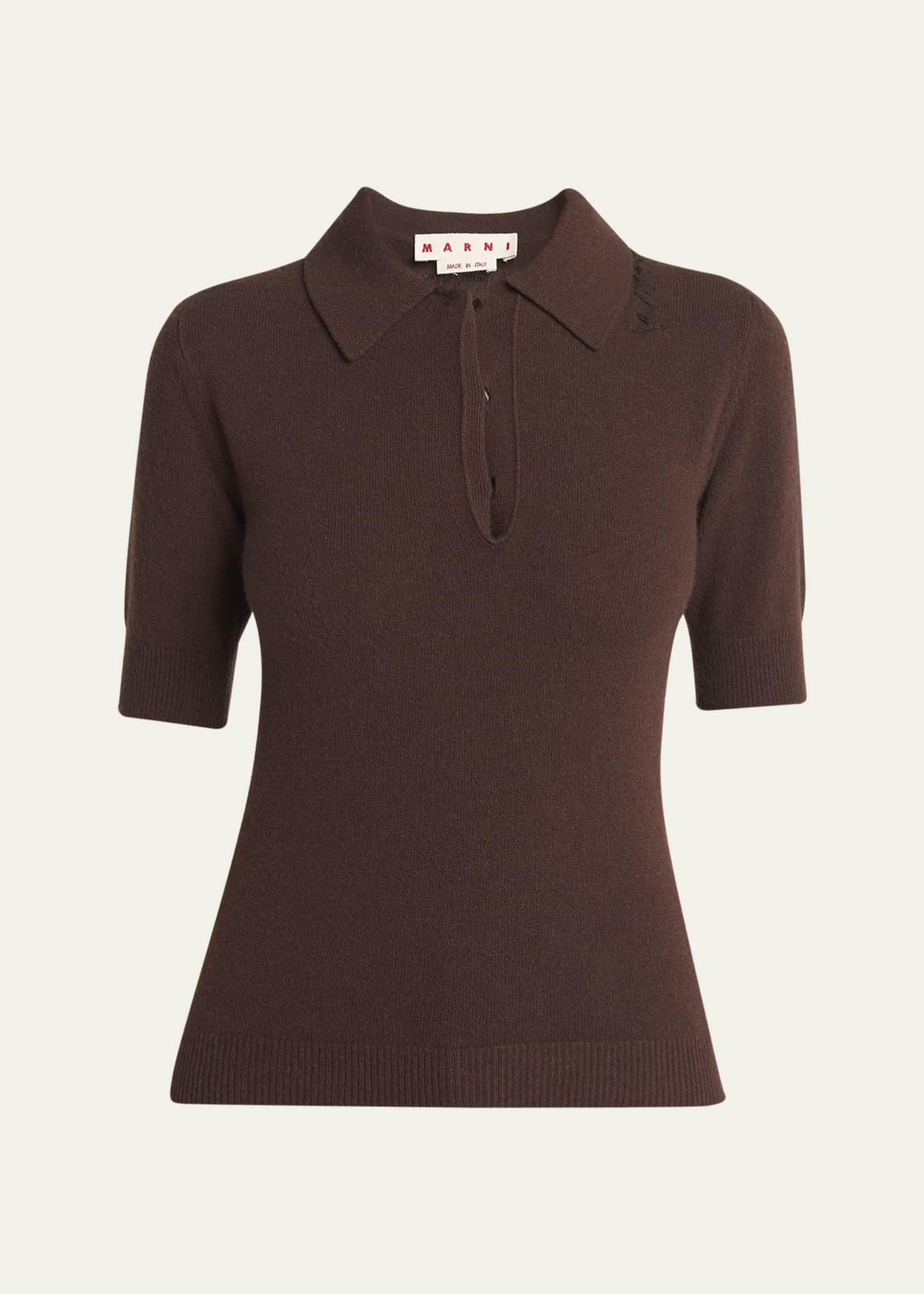 Marni Slim Polo Wool Cashmere Sweater Image 1 of 5
