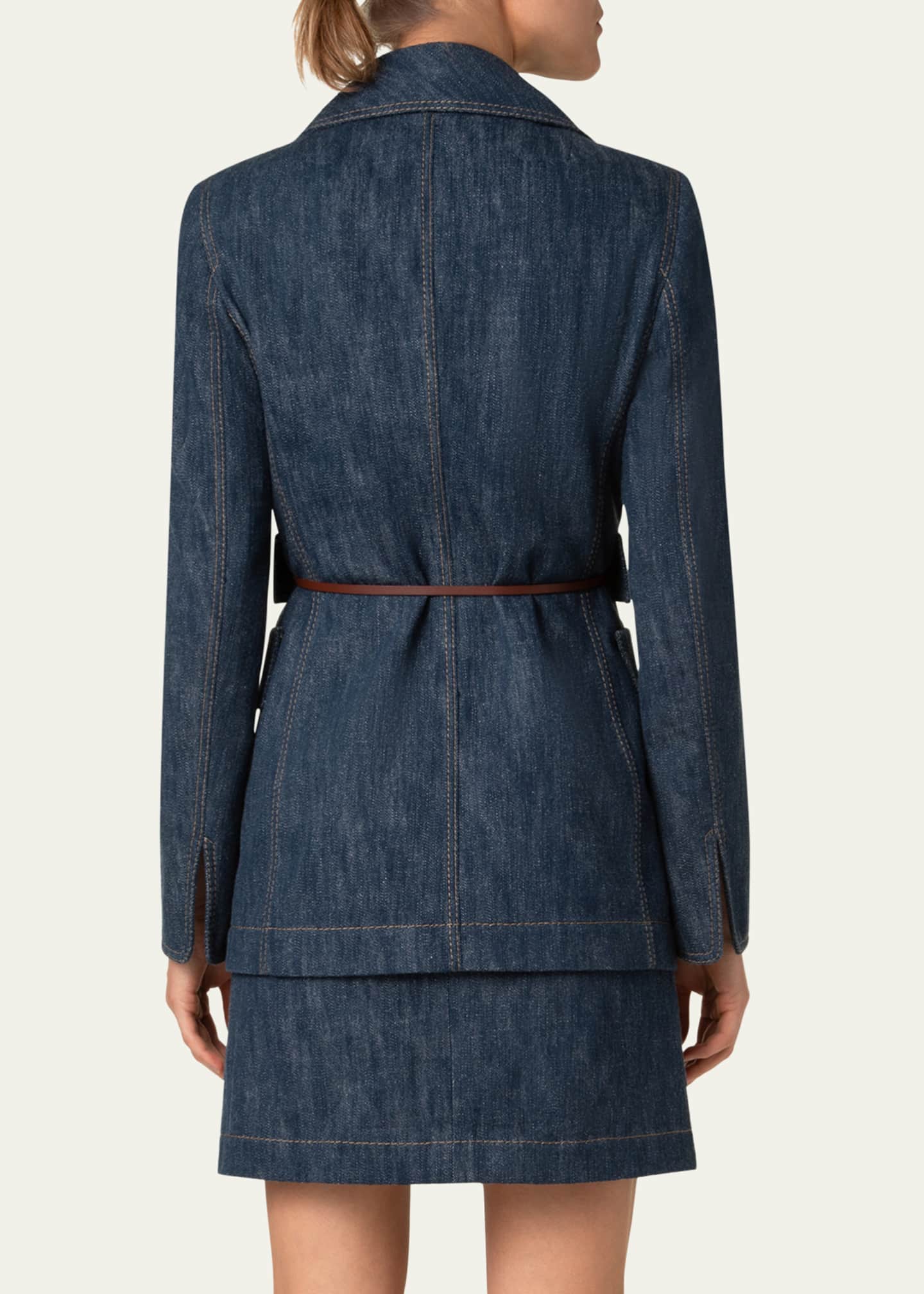 Akris punto Denim Belted Jacket Image 3 of 5