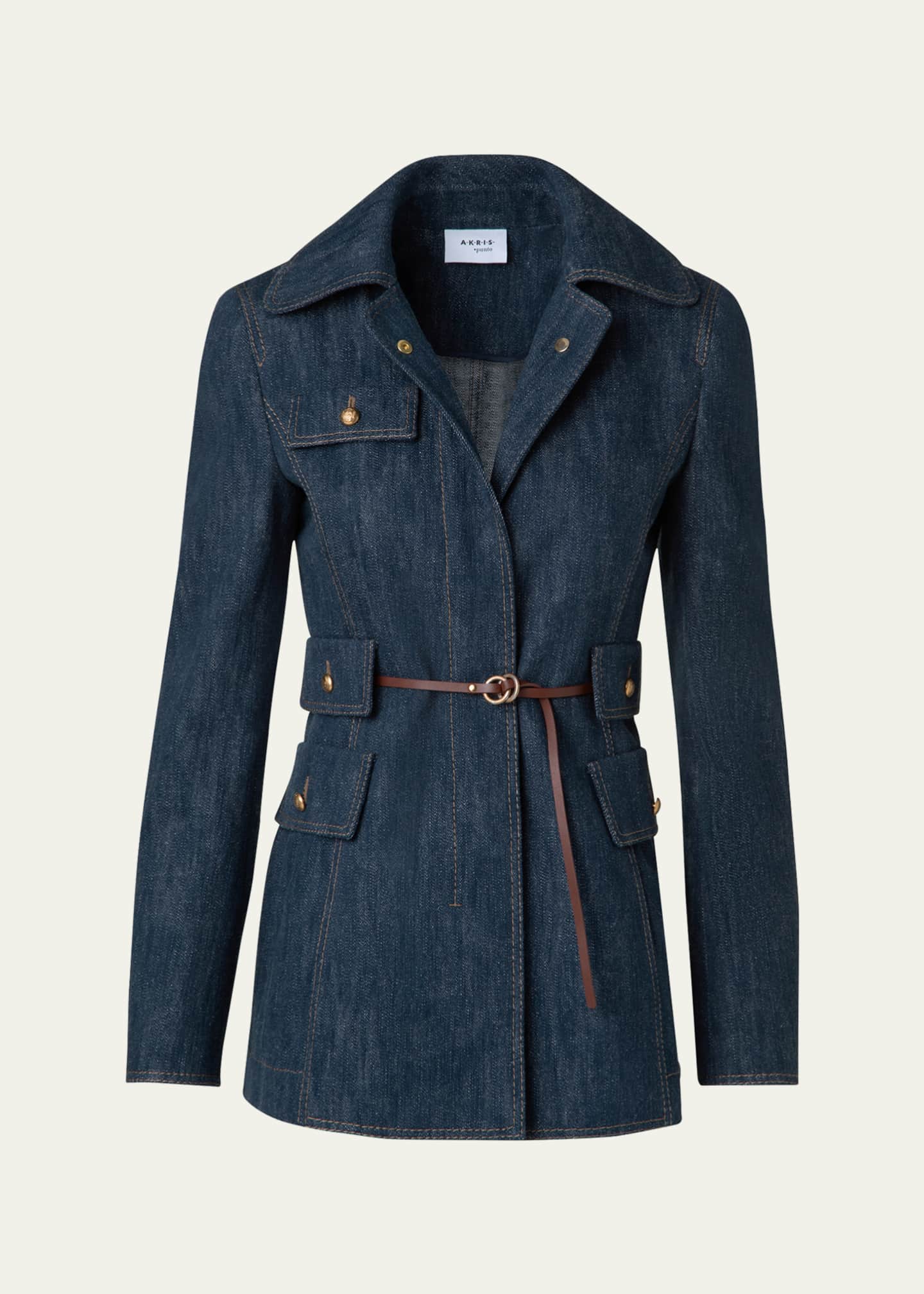 Akris punto Denim Belted Jacket Image 1 of 5