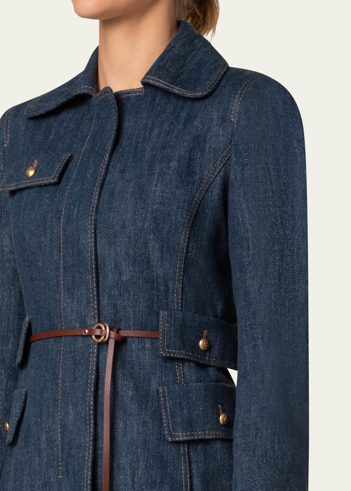 Akris punto Denim Belted Jacket Image 5 of 5
