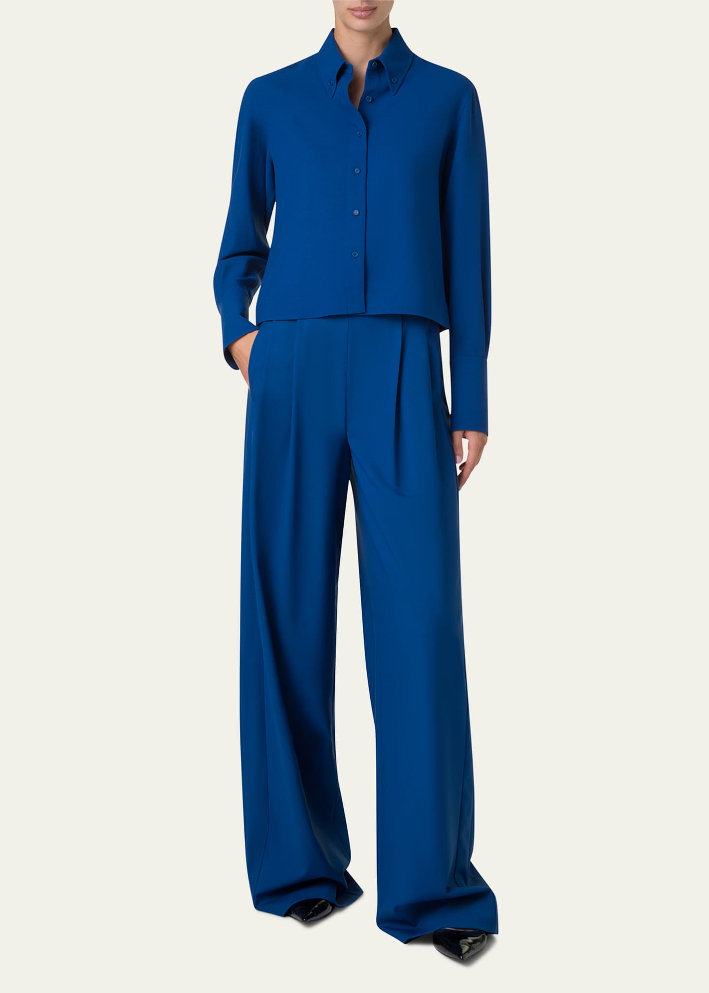 Akris punto Button Down Wool Top Image 2 of 5