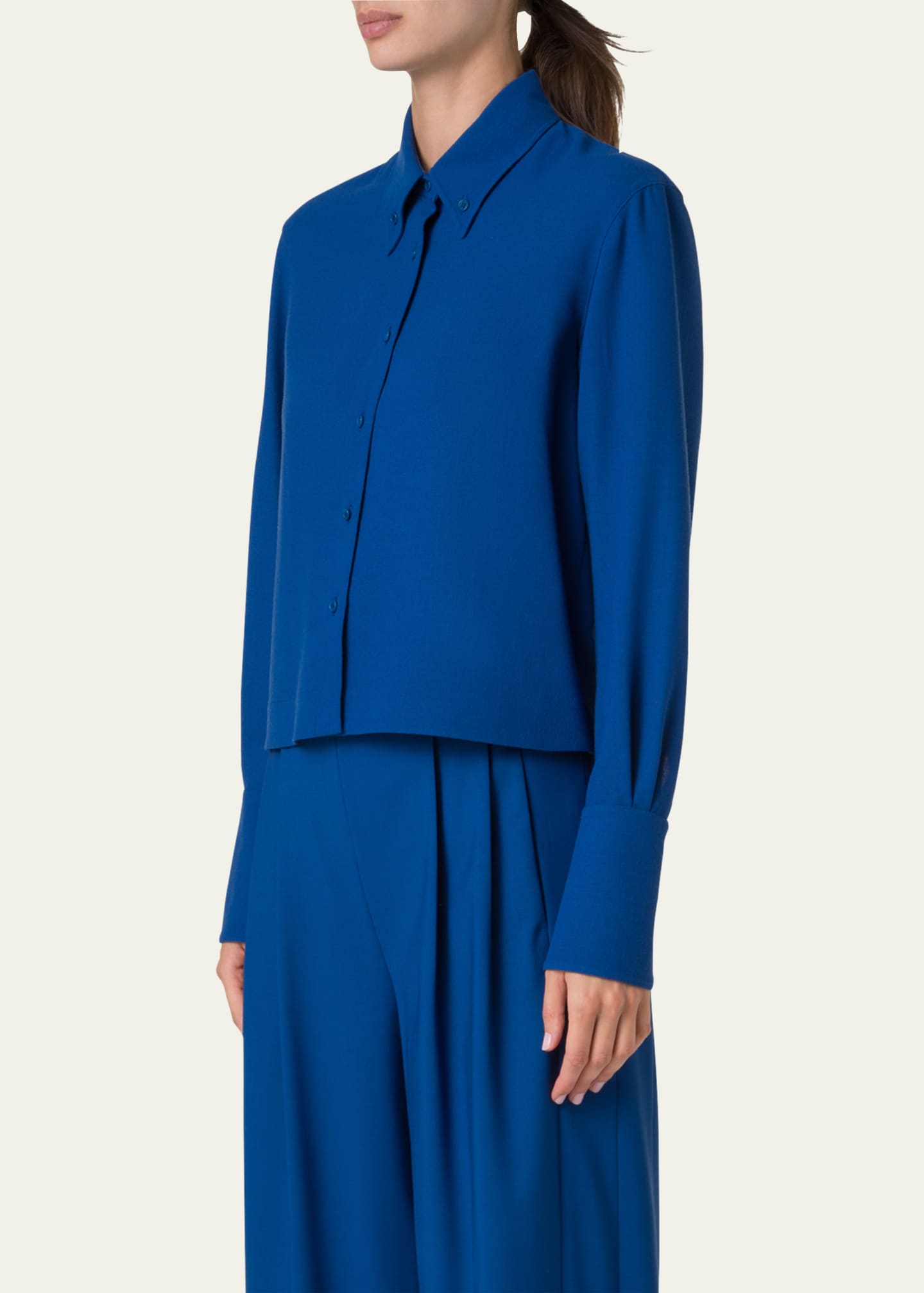 Akris punto Button Down Wool Top Image 4 of 5