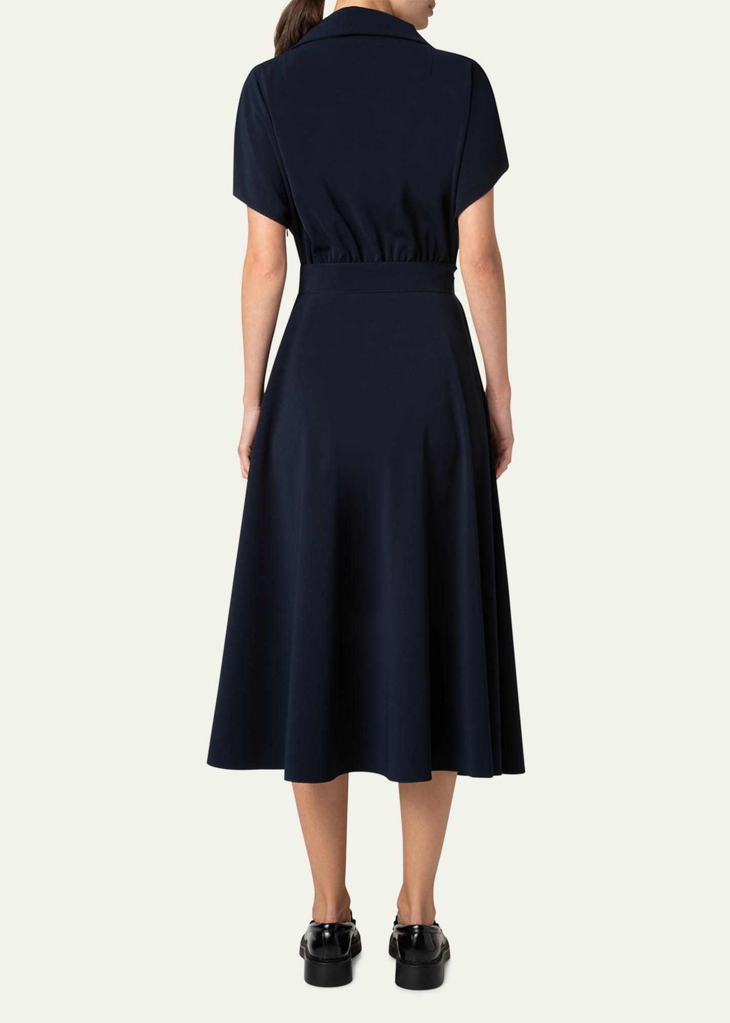 Akris punto Belted Snap Button Midi Dress Image 3 of 4