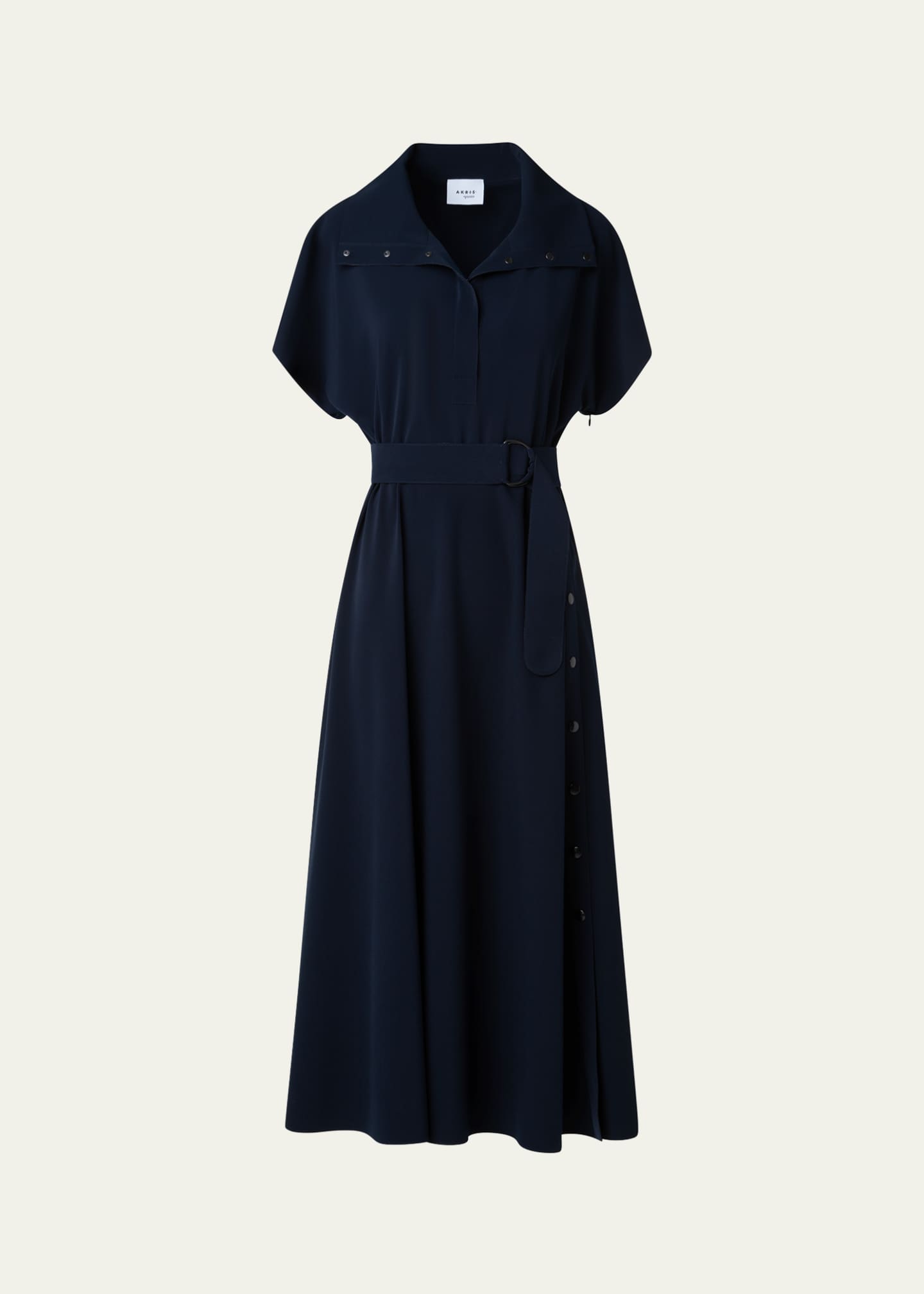 Akris punto Belted Snap Button Midi Dress Image 1 of 4