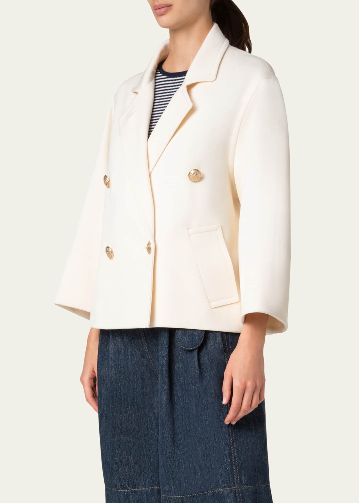 Akris punto Double-Breasted Wool Blazer Image 4 of 5