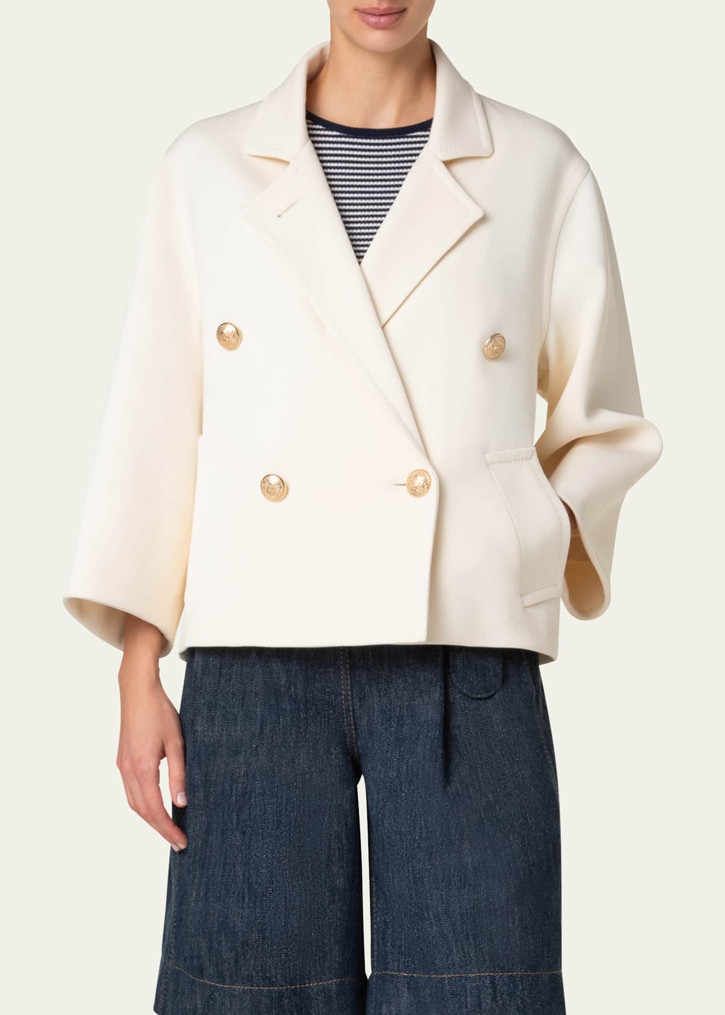 Akris punto Double-Breasted Wool Blazer Image 5 of 5