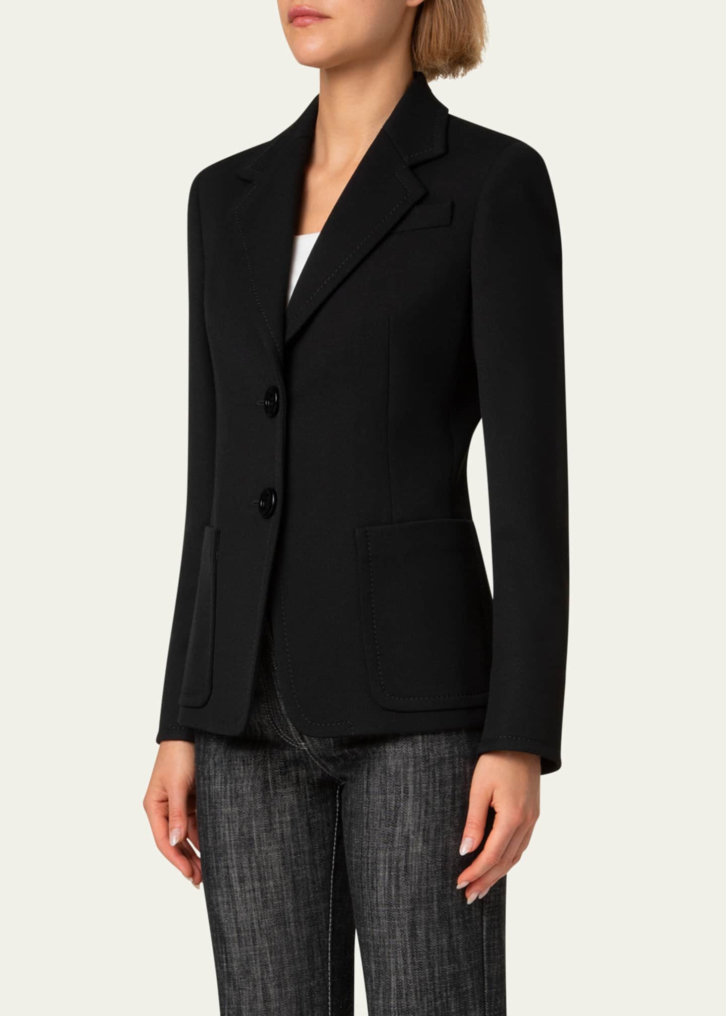 Akris punto Two-Button Wool Blazer Image 4 of 5