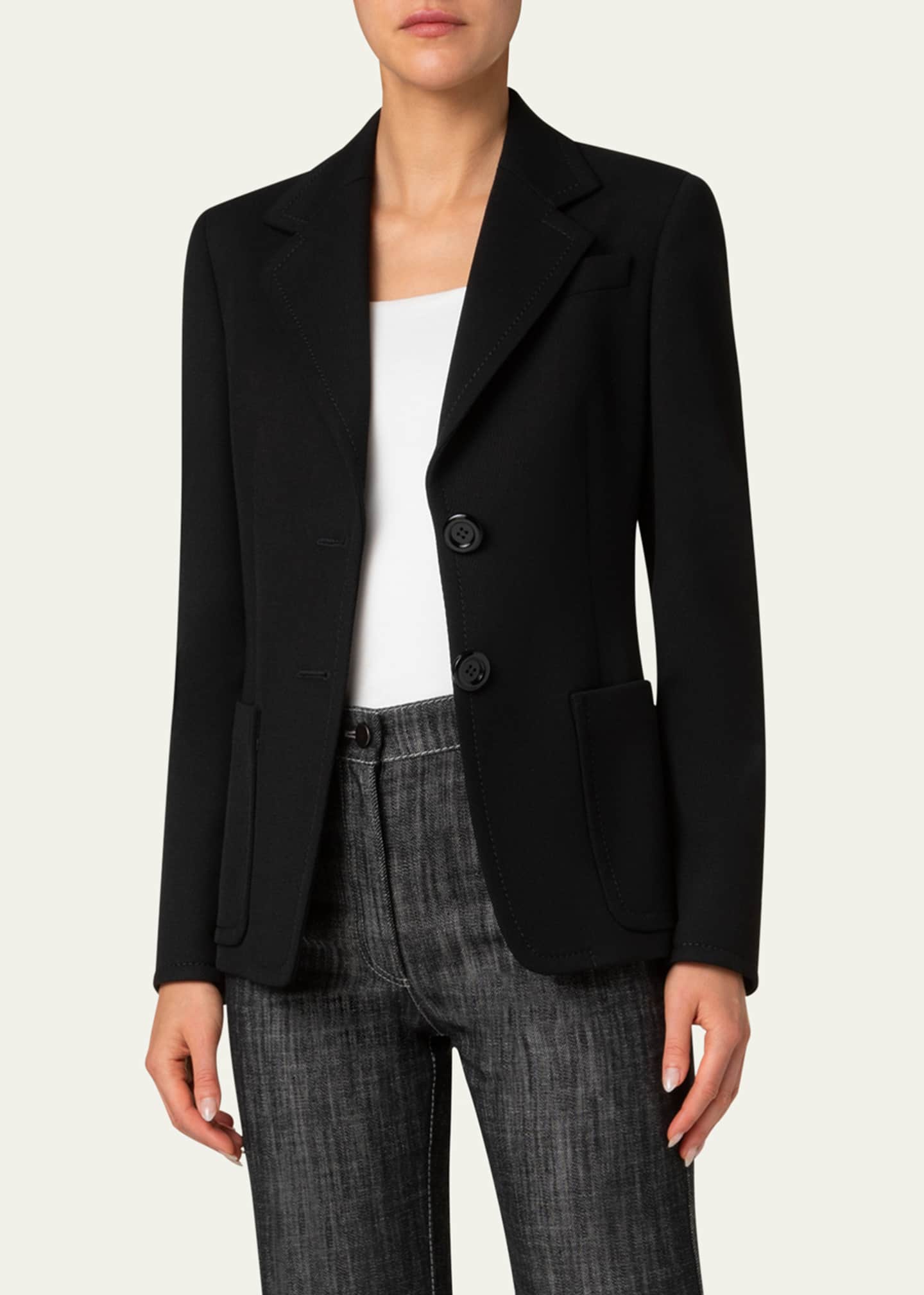 Akris punto Two-Button Wool Blazer Image 5 of 5