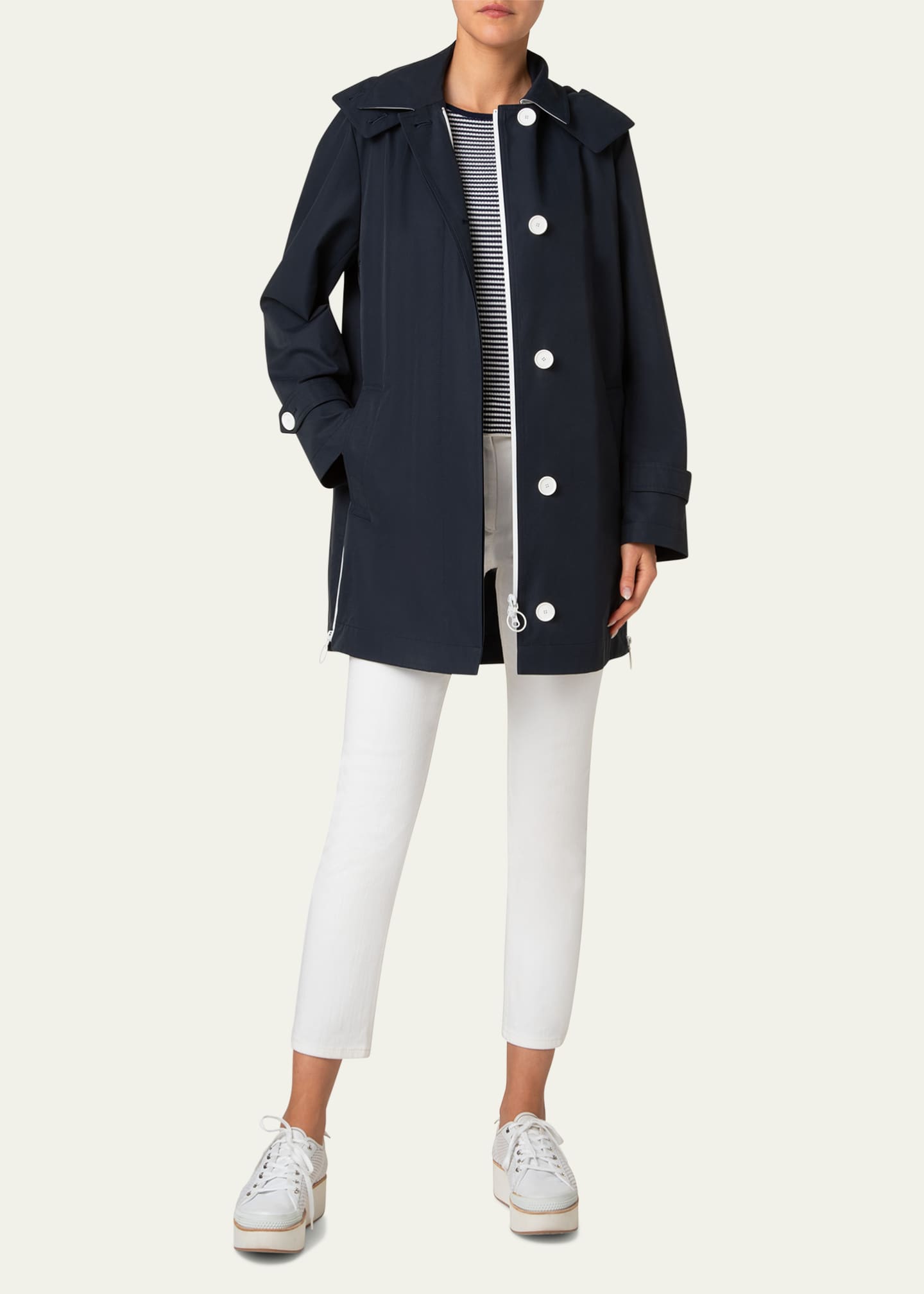 Akris punto Hooded Two-Tone Jacket Image 2 of 5