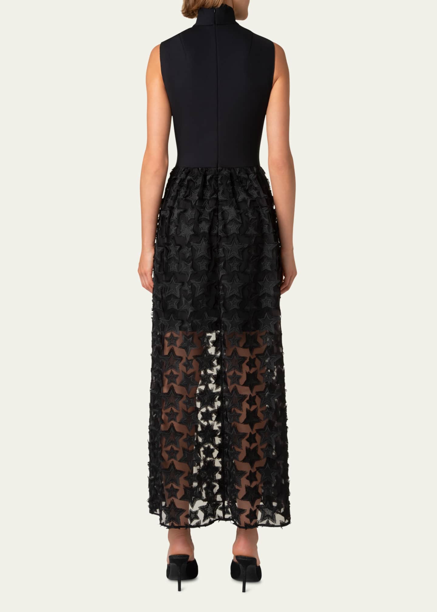 Akris punto 3D Star Embroidered High-Neck Dress Image 3 of 5