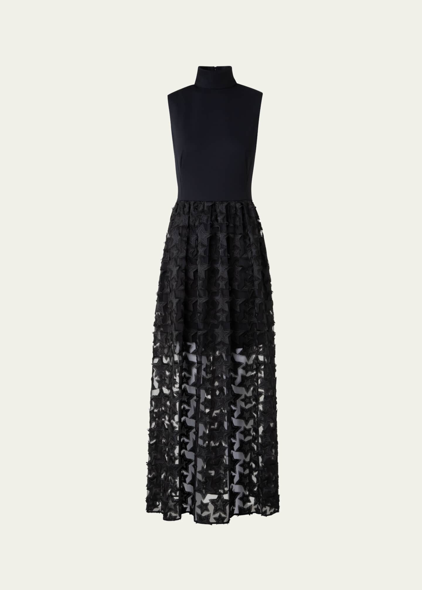 Akris punto 3D Star Embroidered High-Neck Dress Image 1 of 5