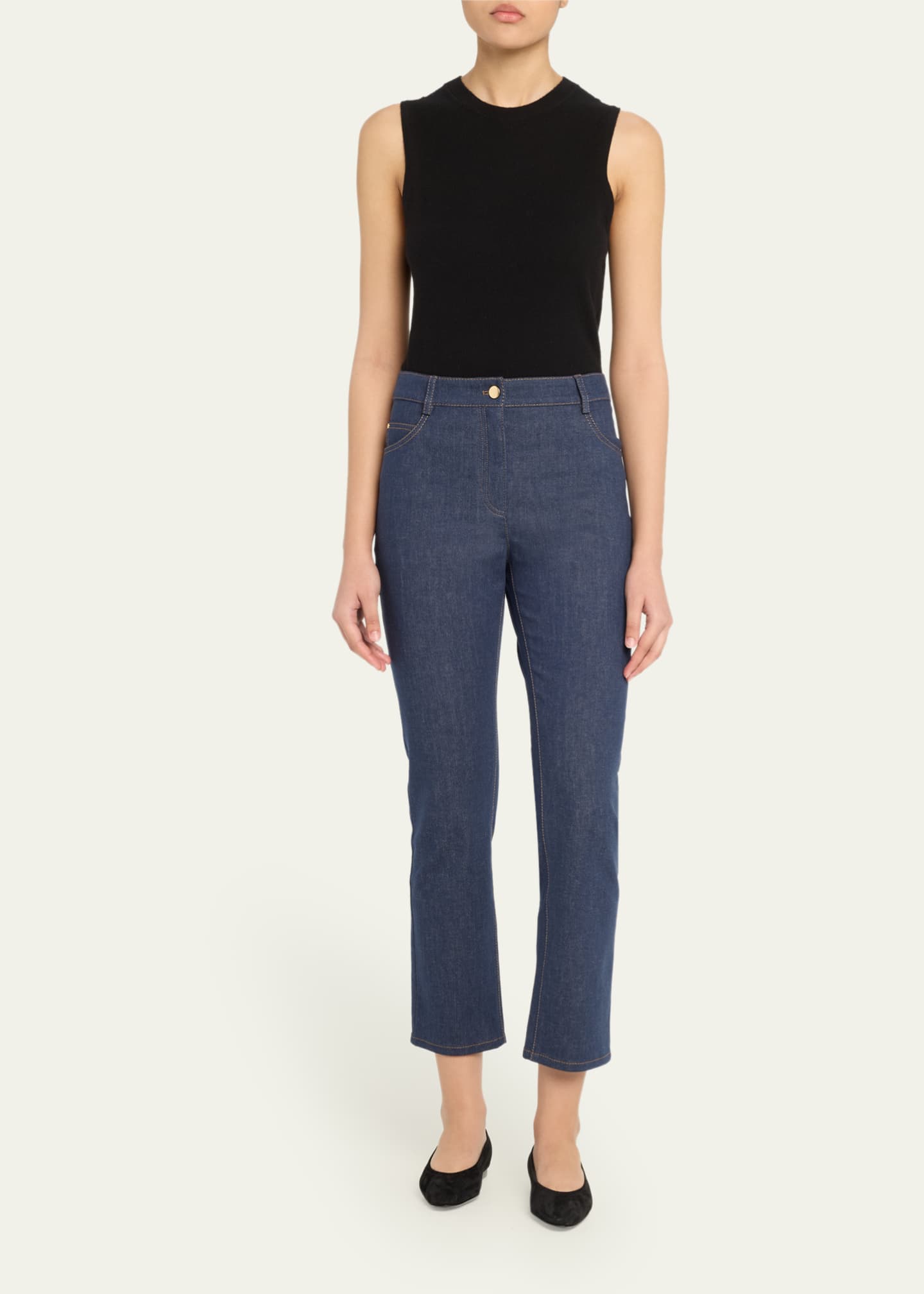 Akris punto Crop Denim Skinny Leg Pants Image 2 of 5