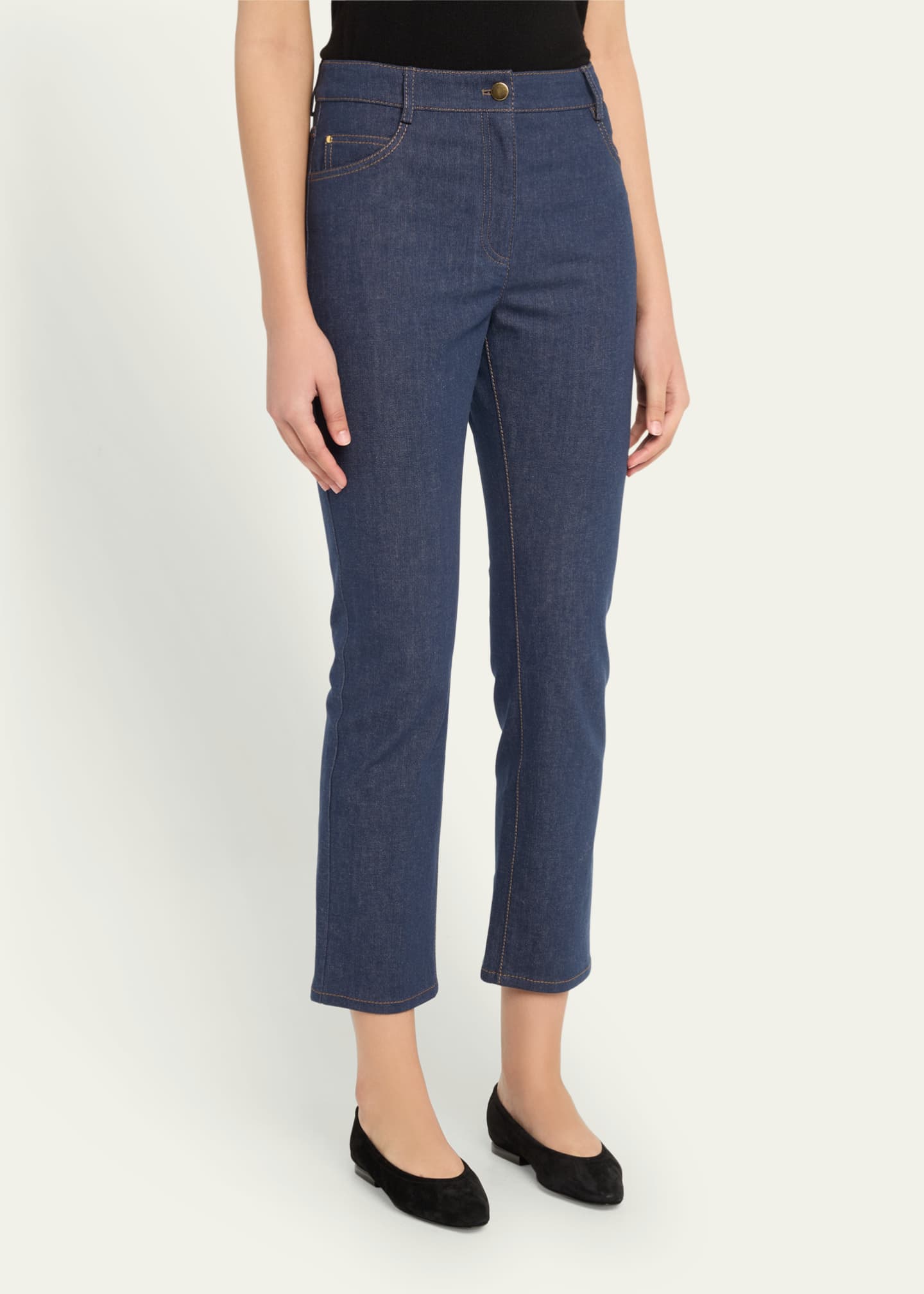 Akris punto Crop Denim Skinny Leg Pants Image 4 of 5