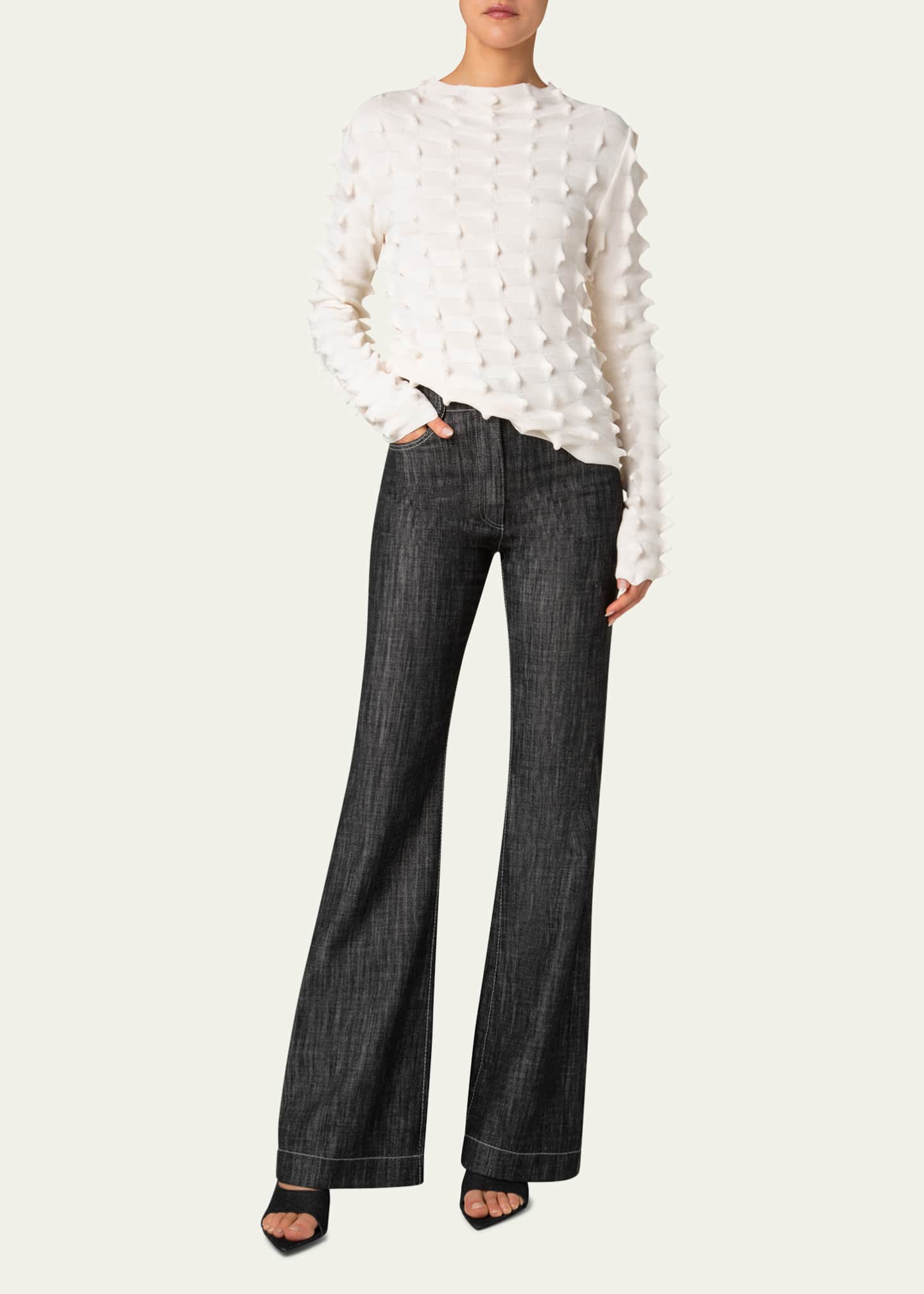 Akris punto 3D Sail Knit Long-Sleeve Sweater Image 2 of 5