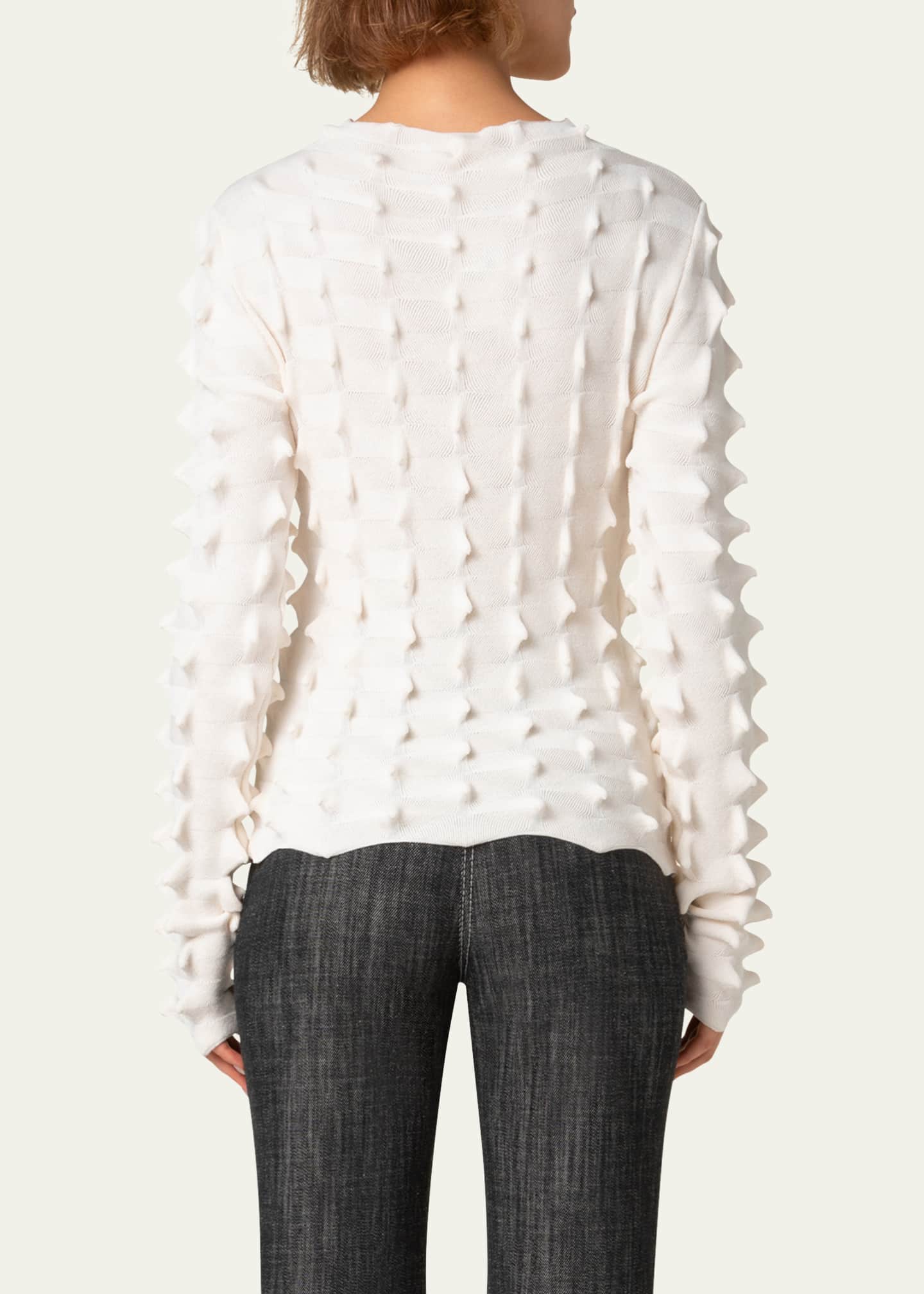 Akris punto 3D Sail Knit Long-Sleeve Sweater Image 3 of 5