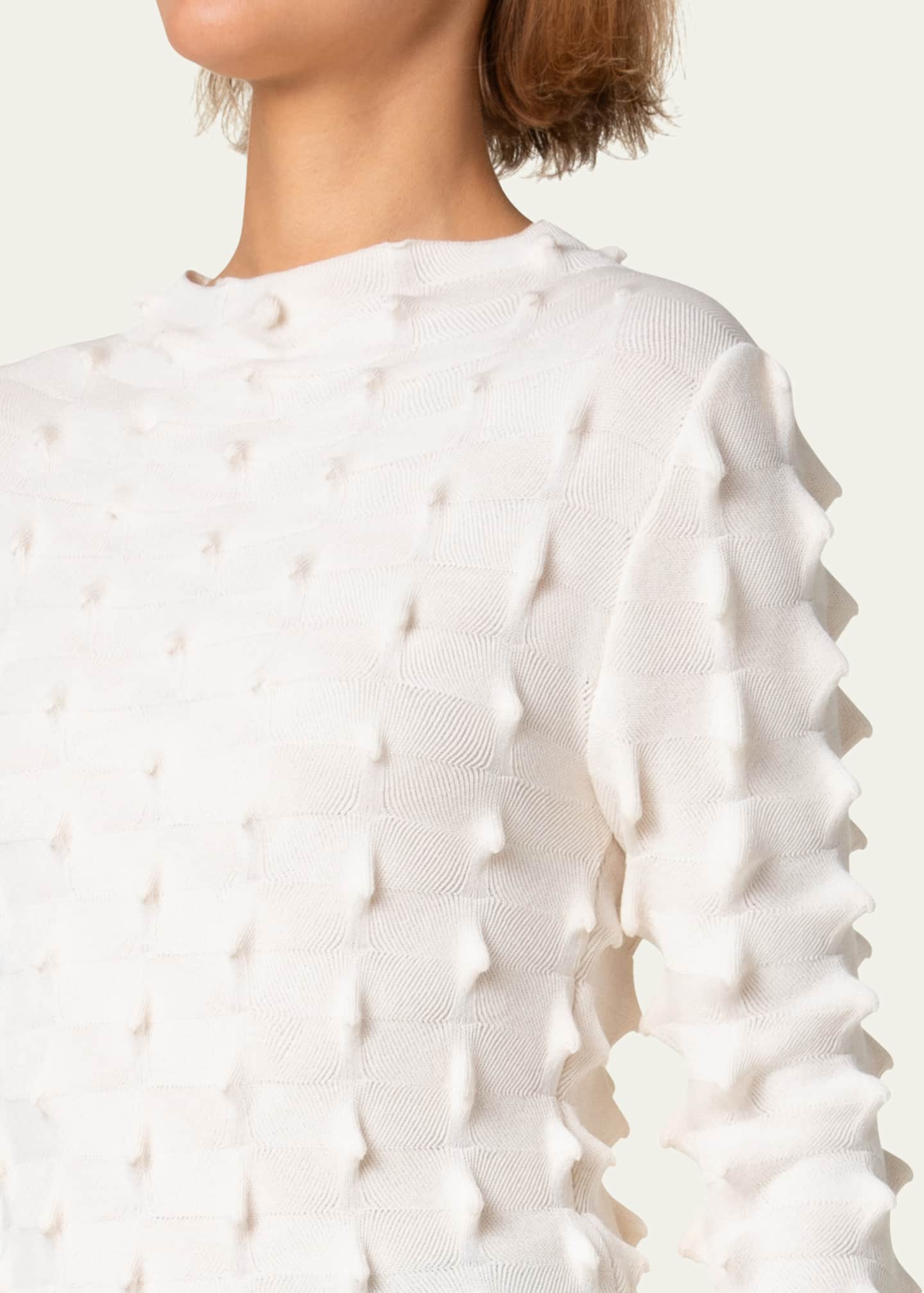Akris punto 3D Sail Knit Long-Sleeve Sweater Image 5 of 5