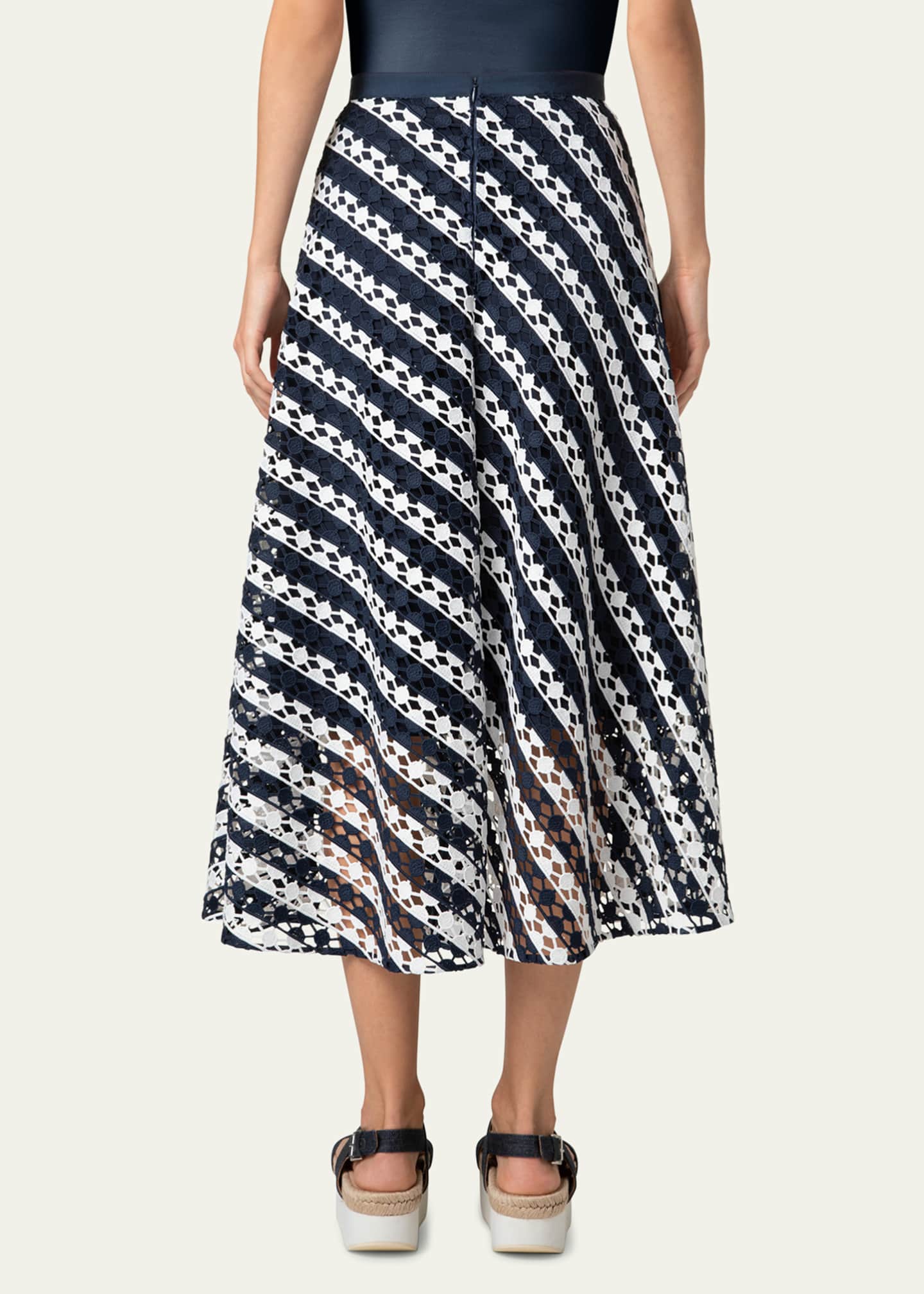 Akris punto Two-Tone Lace Midi Skirt Image 3 of 5