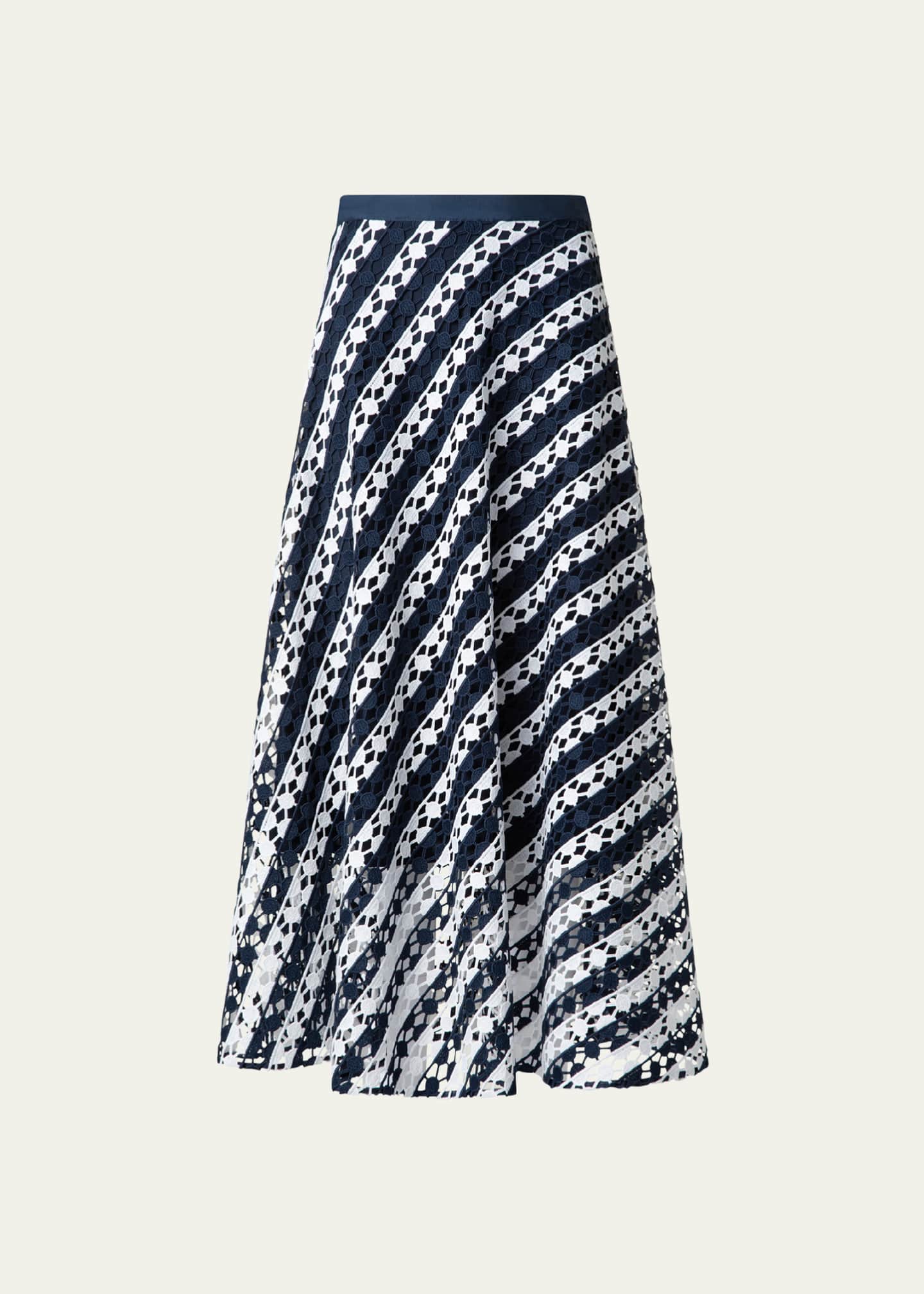 Akris punto Two-Tone Lace Midi Skirt Image 1 of 5
