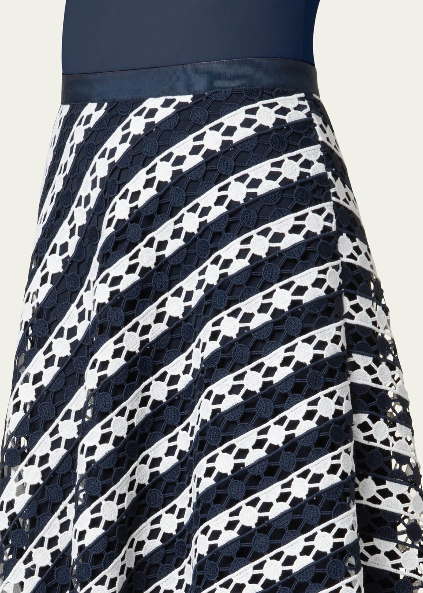 Akris punto Two-Tone Lace Midi Skirt Image 5 of 5
