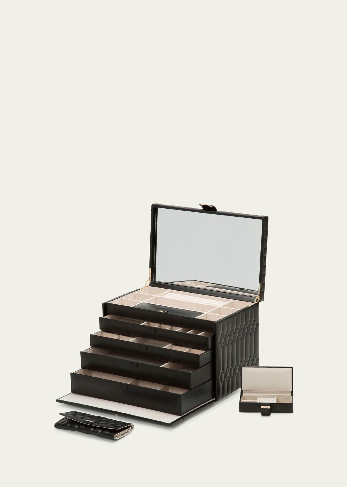 WOLF Caroline Black Extra Large Jewelry Case Image 4 of 5