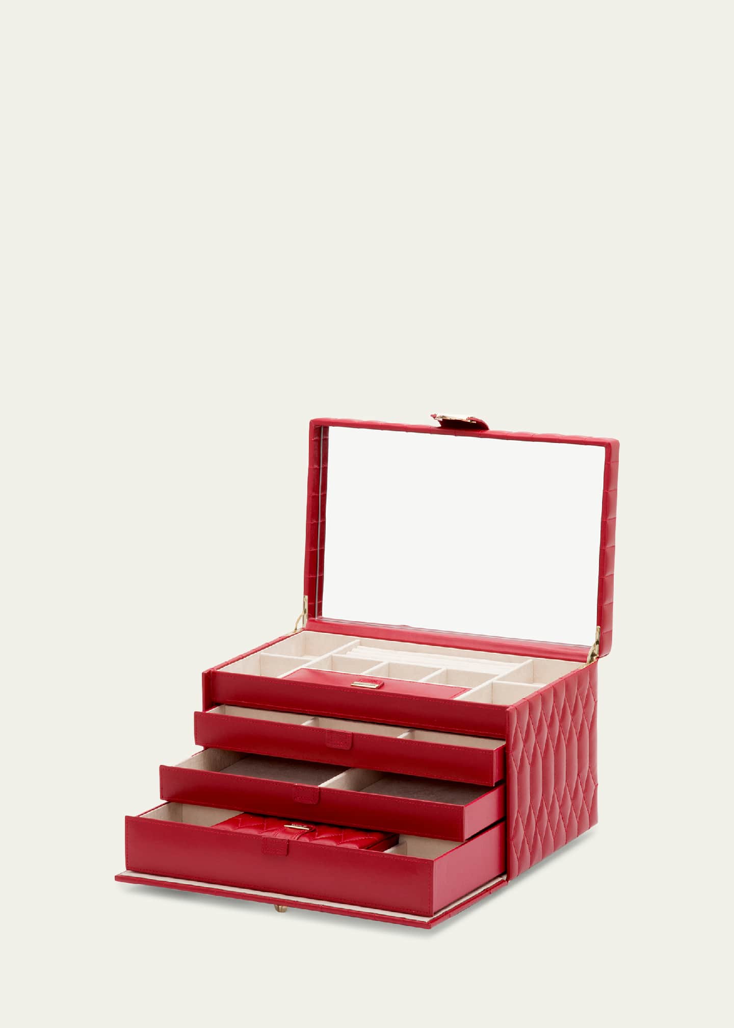 WOLF Caroline Red Large Jewelry Case Image 3 of 4